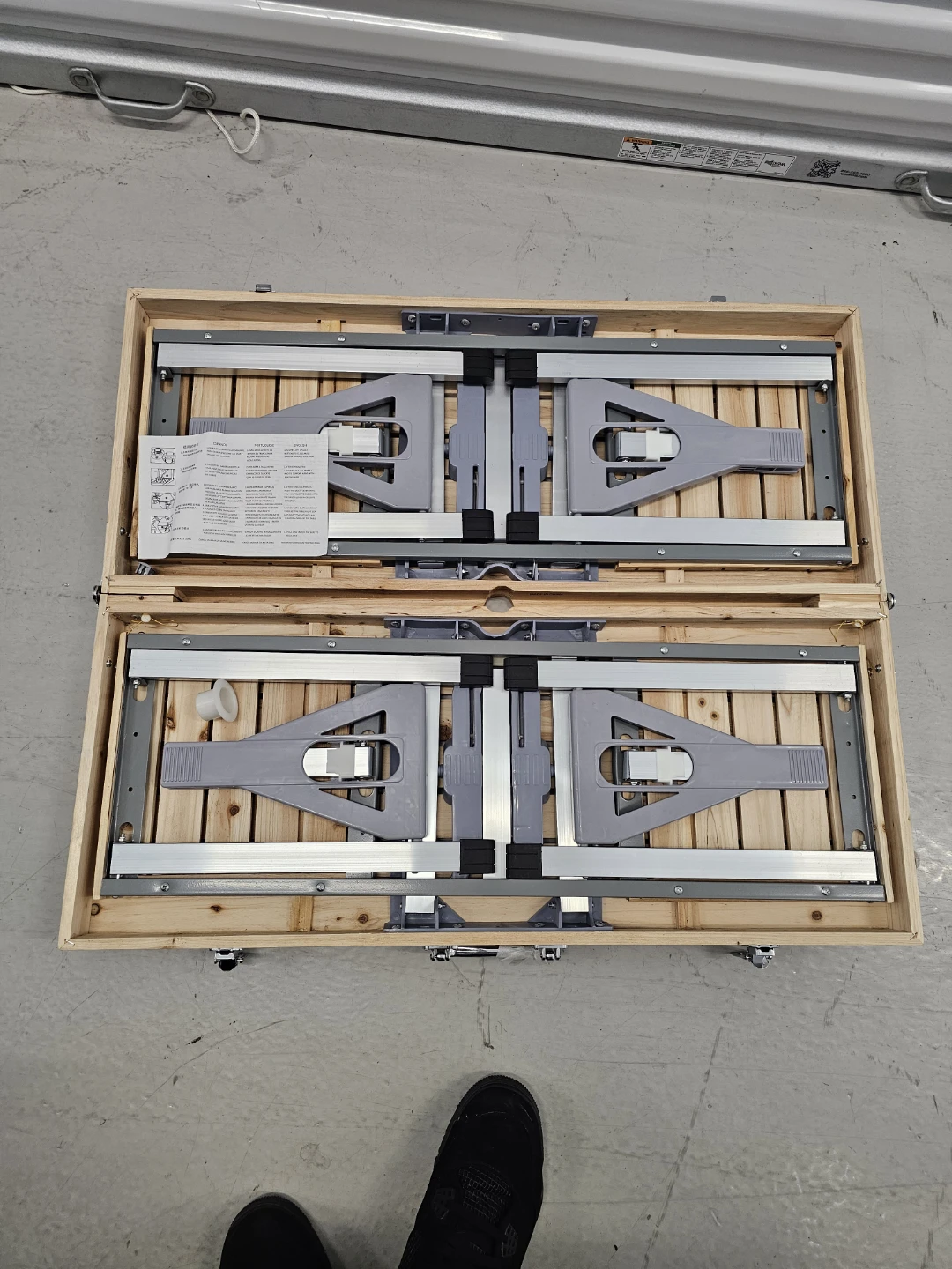 Portable Wooden Picnic Table with Benches - photo 4