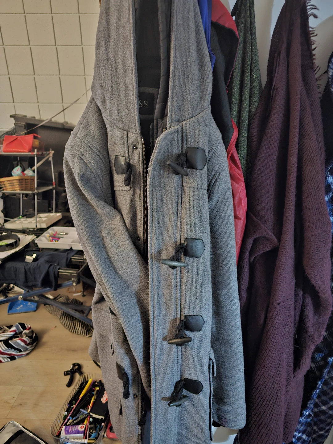 GUESS Grey Toggle Duffle Coat