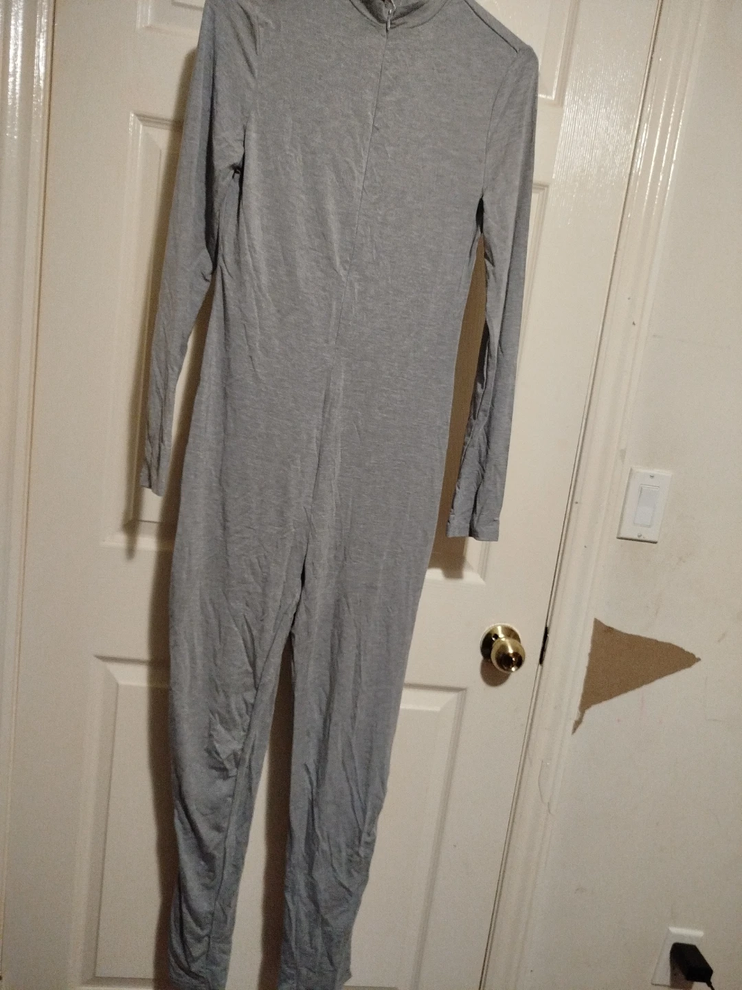 SHEIN Grey Long Sleeve Bodysuit Jumpsuit Size M - photo 4