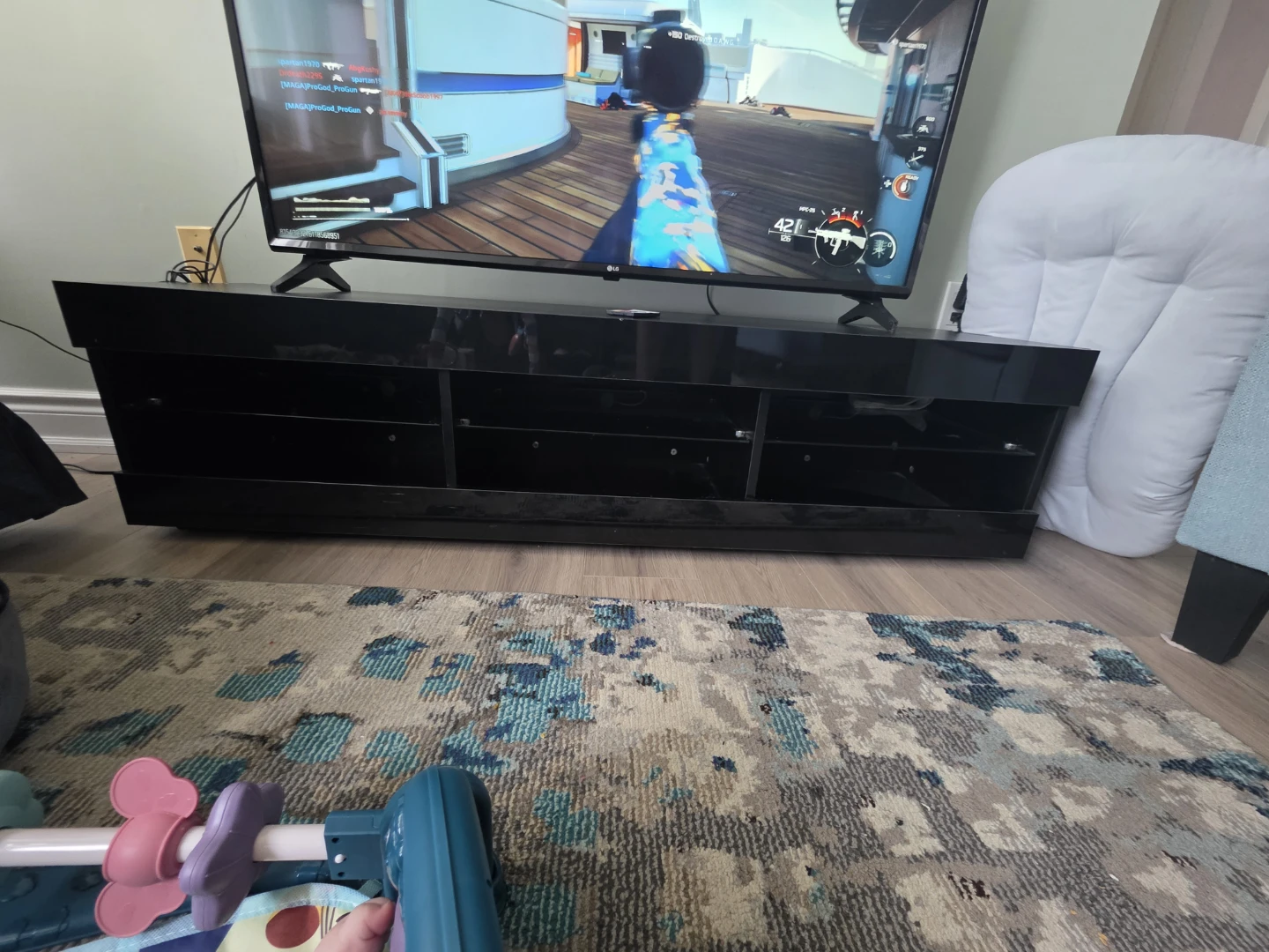 LED Black TV Stand without TV - photo 2