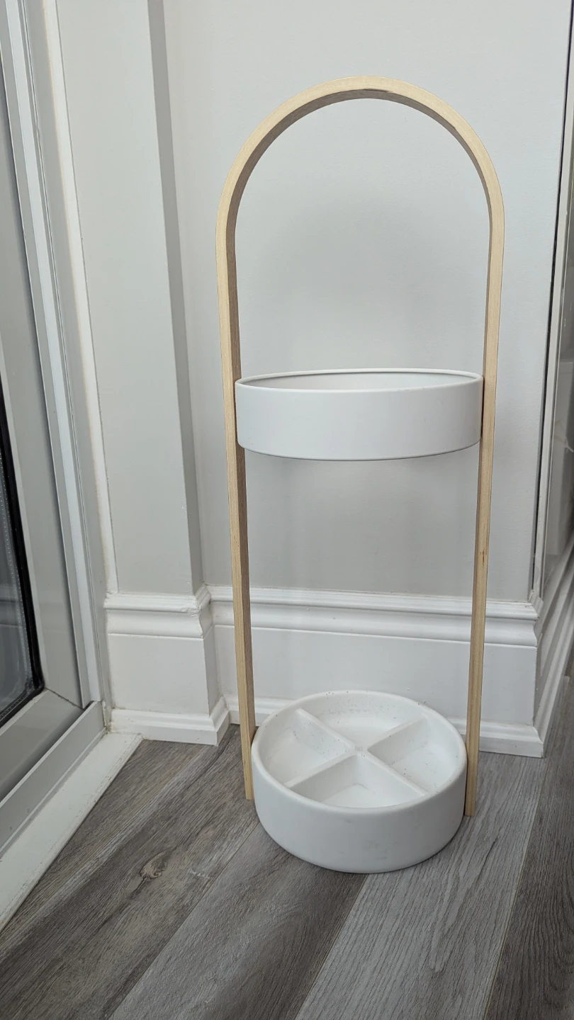 Wooden and White Umbra  Umbrella Stand - photo 2