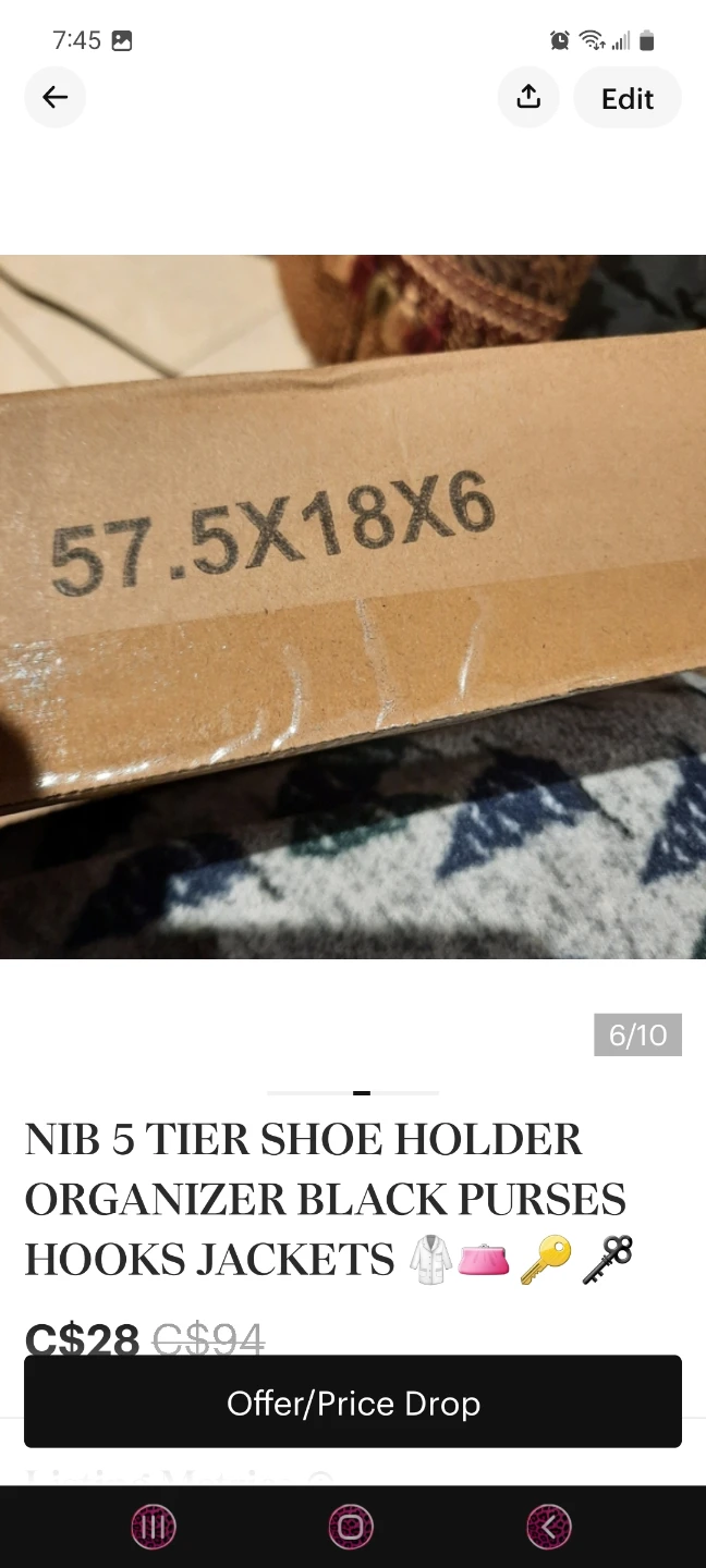 NIB 5 Tier Shoe Organizer with Hooks - photo 5
