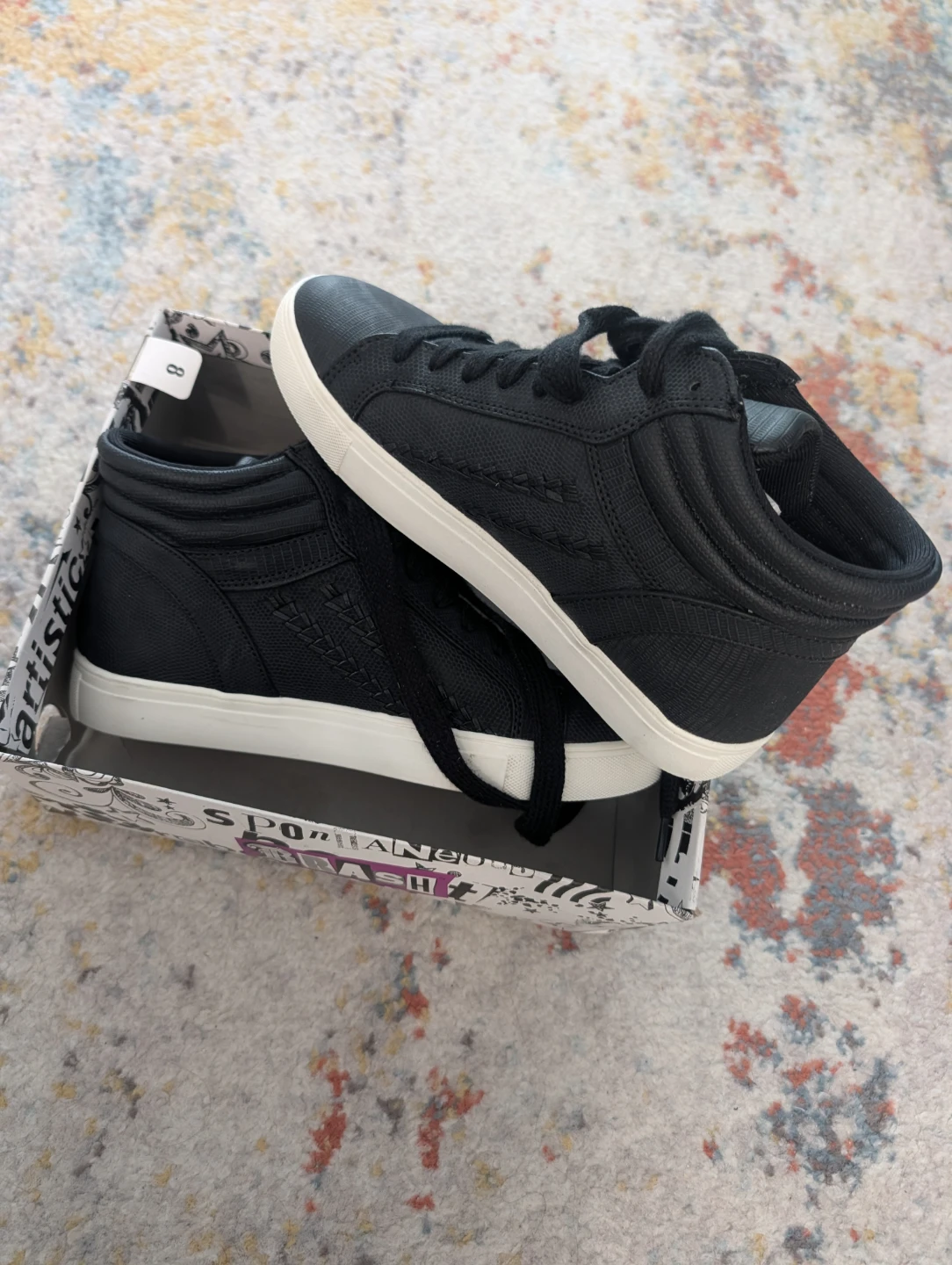 Black High-Top Sneakers - Women's Size 8 - photo 2