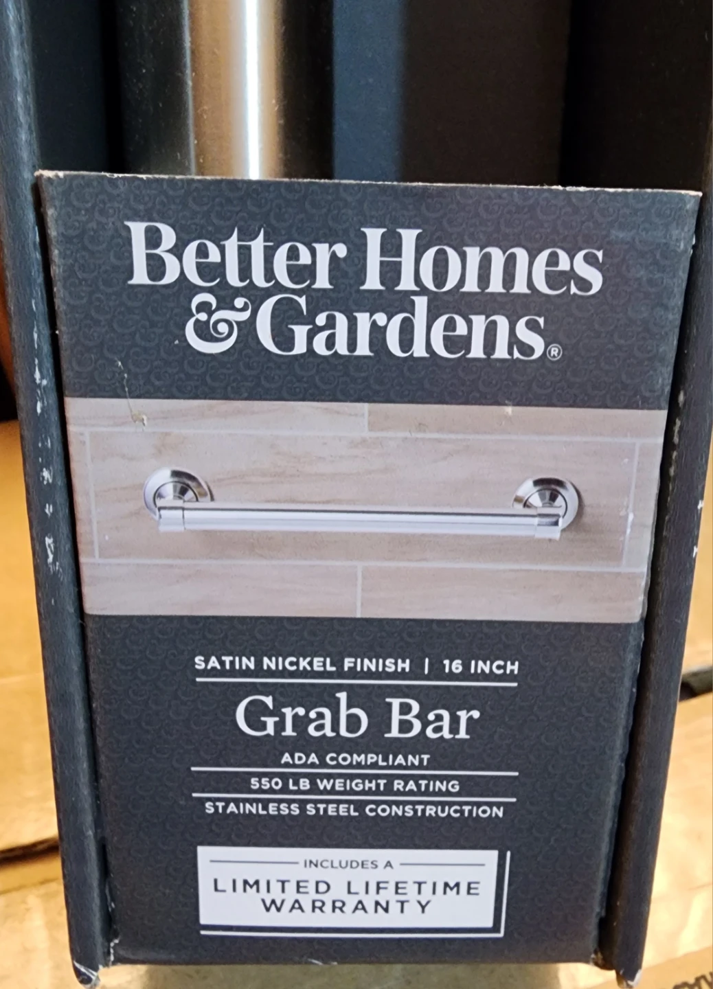Better Homes & Gardens 16 Inch Satin Nickel Grab Bar