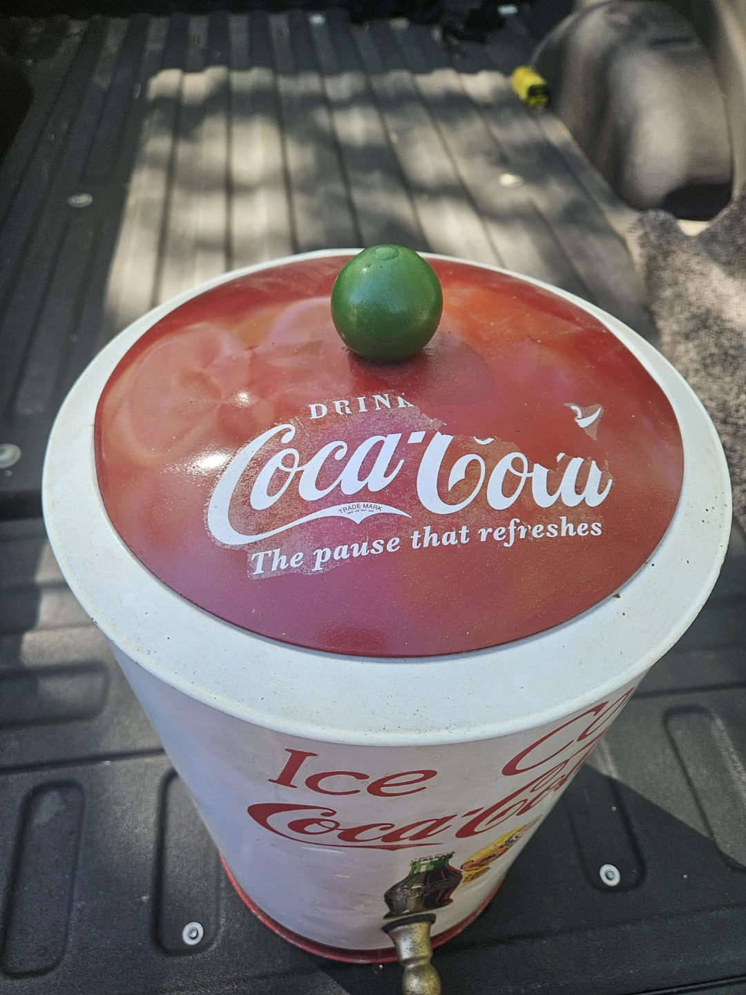 Vintage Coca-Cola Ice Cold Beverage Cooler Dispenser - photo 2