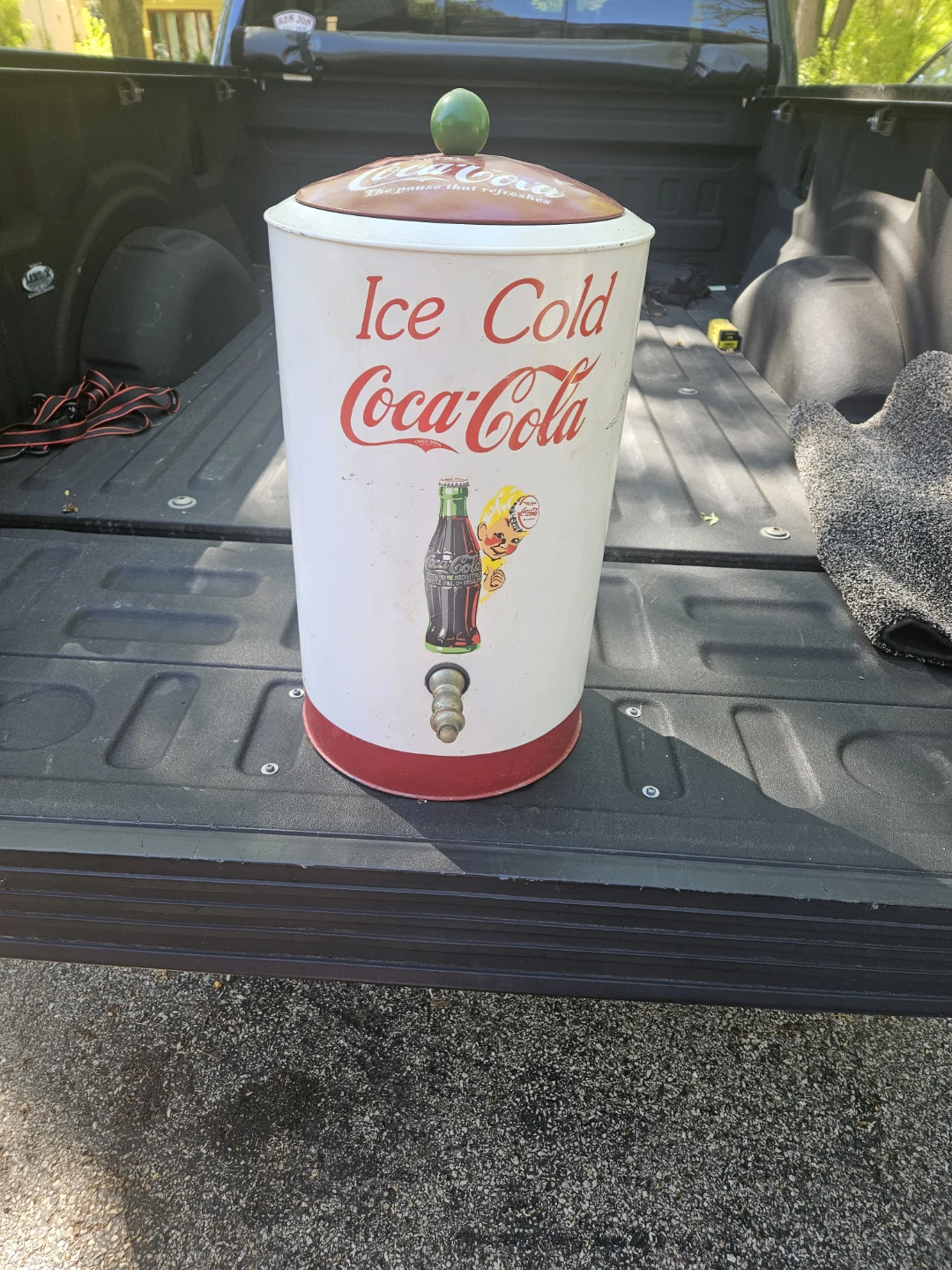 Vintage Coca-Cola Ice Cold Beverage Cooler Dispenser - photo 4