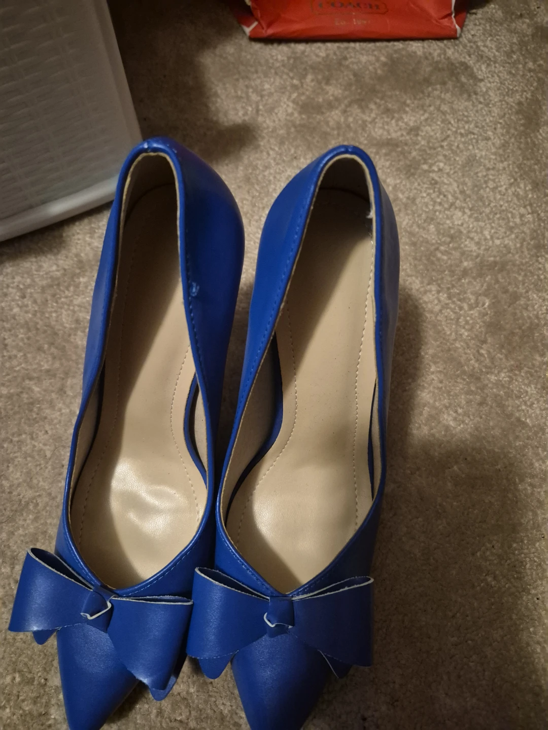 Blue Women's Heels Size 37 with Bow Accent
