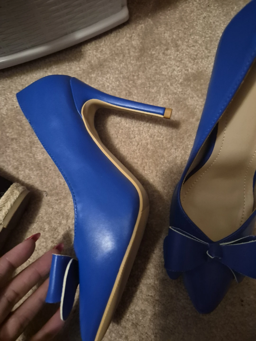 Blue Women's Heels Size 37 with Bow Accent - photo 2