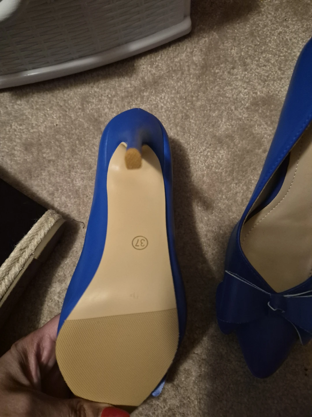 Blue Women's Heels Size 37 with Bow Accent - photo 3