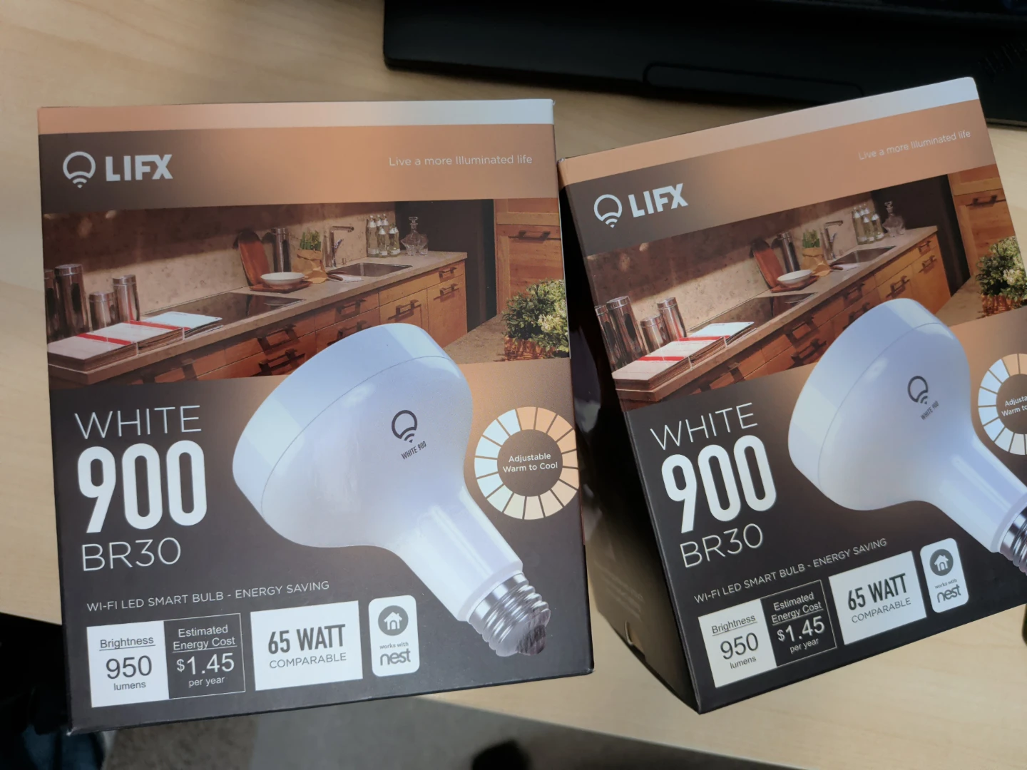 2xLIFX White 900 BR30 Wi-Fi LED Smart Bulb