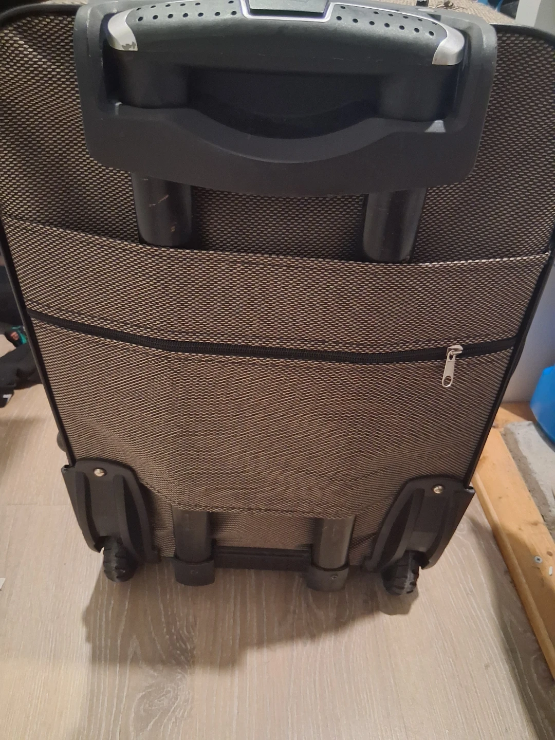 Brown patterned rolling suitcase with combination lock carry on - photo 4