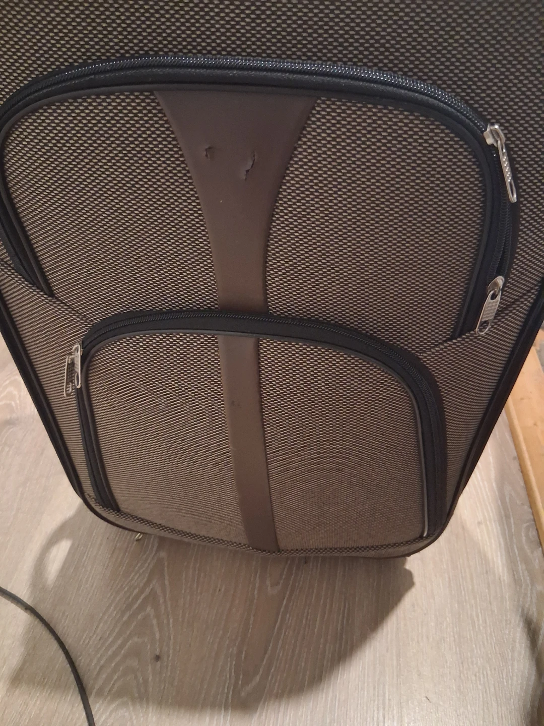 Brown patterned rolling suitcase with combination lock carry on - photo 5