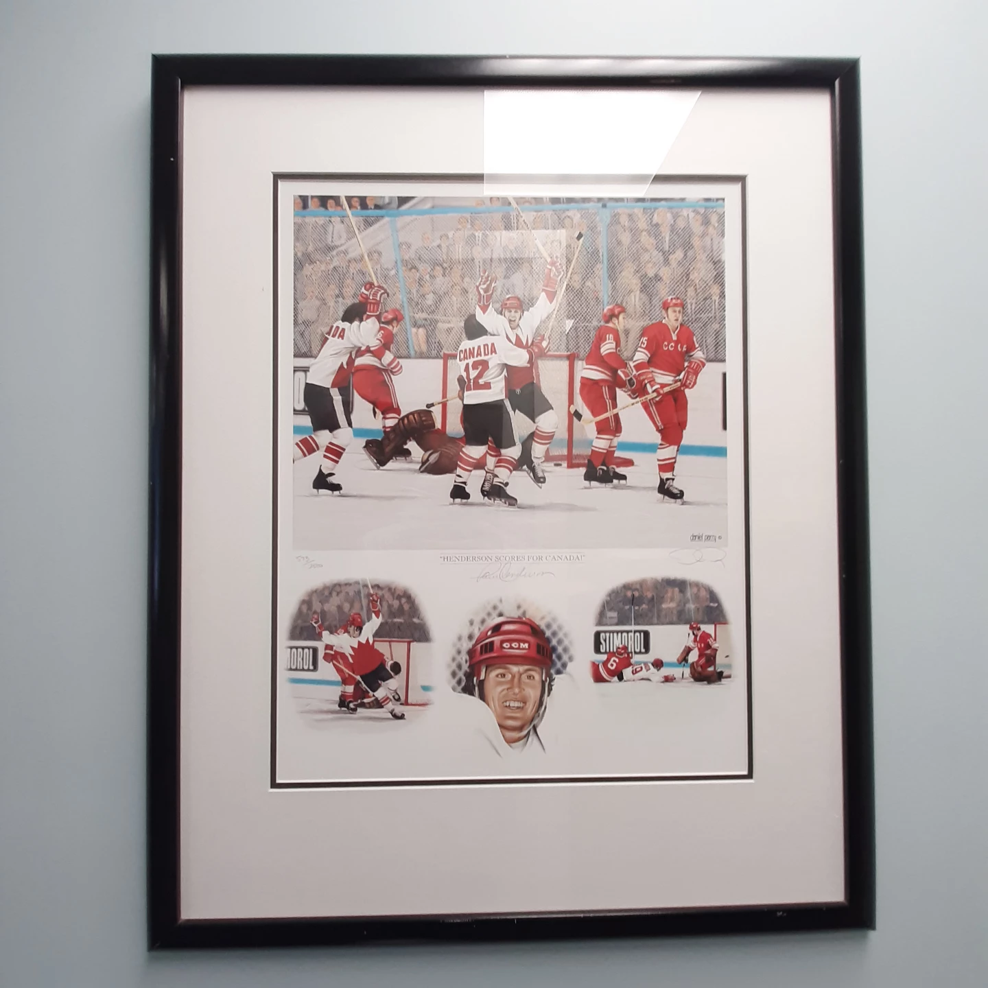 Framed "Henderson Scores for Canada!" Hockey Print - photo 2