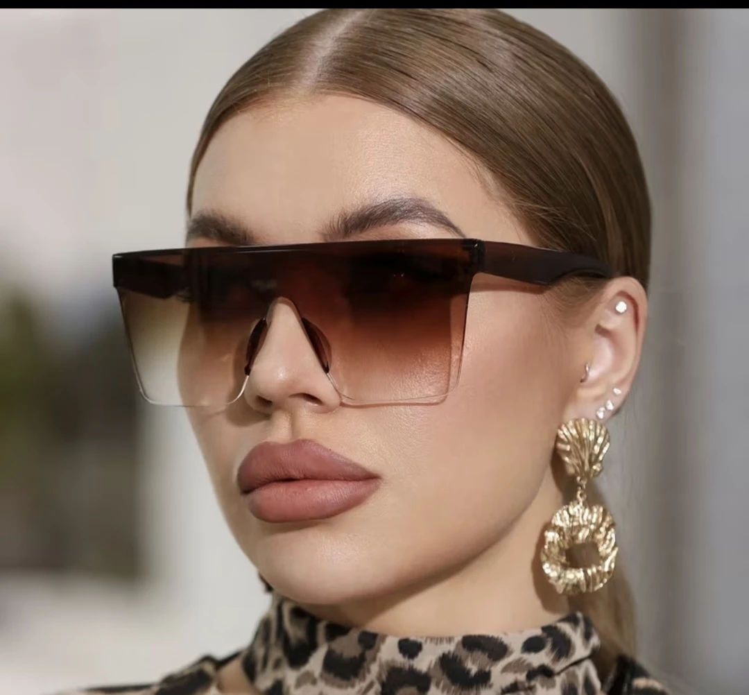 Lunettes de soleil style écran brun dégradé