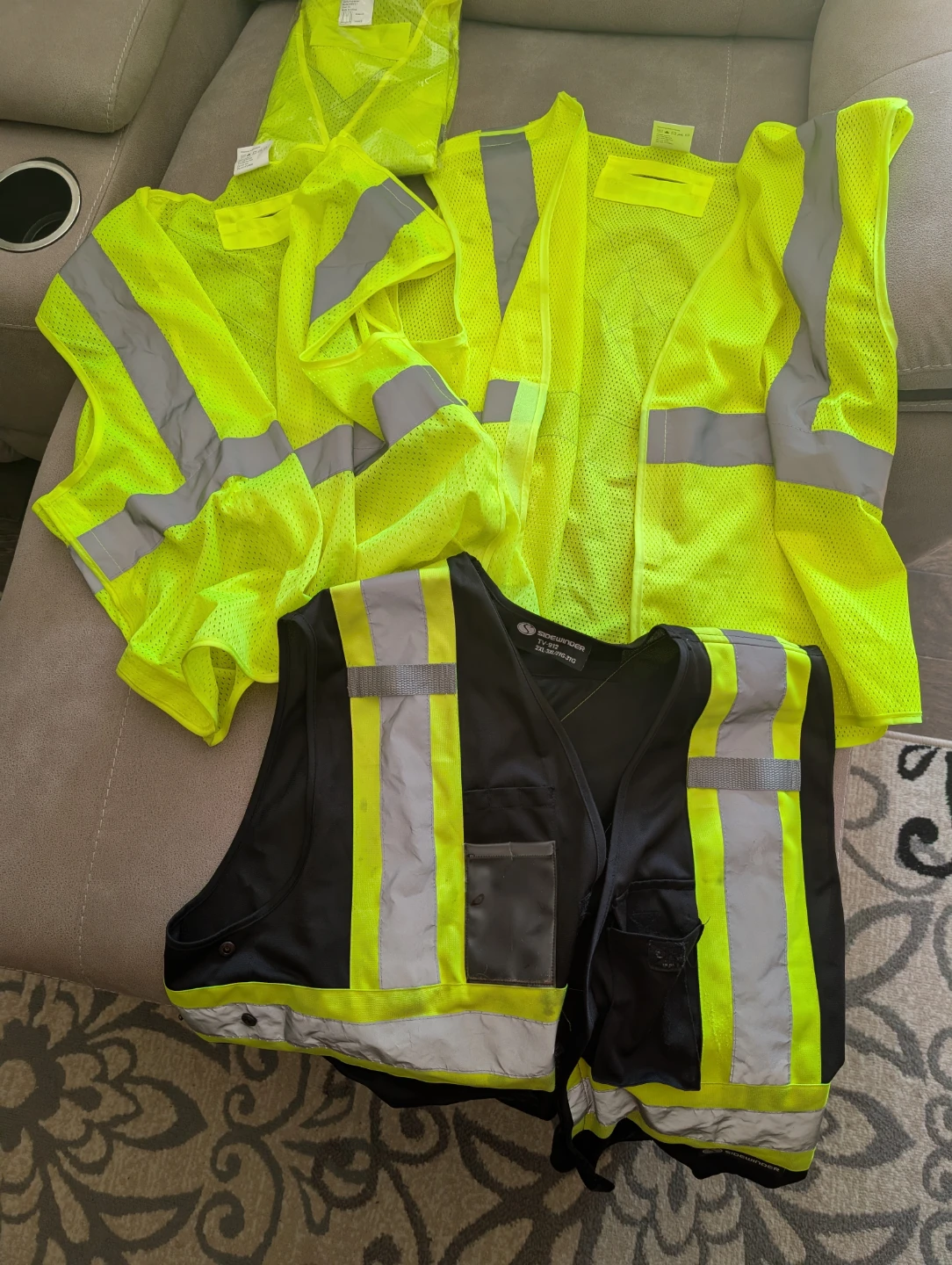 High-Visibility Safety Vests and Black Work Vest - photo 2