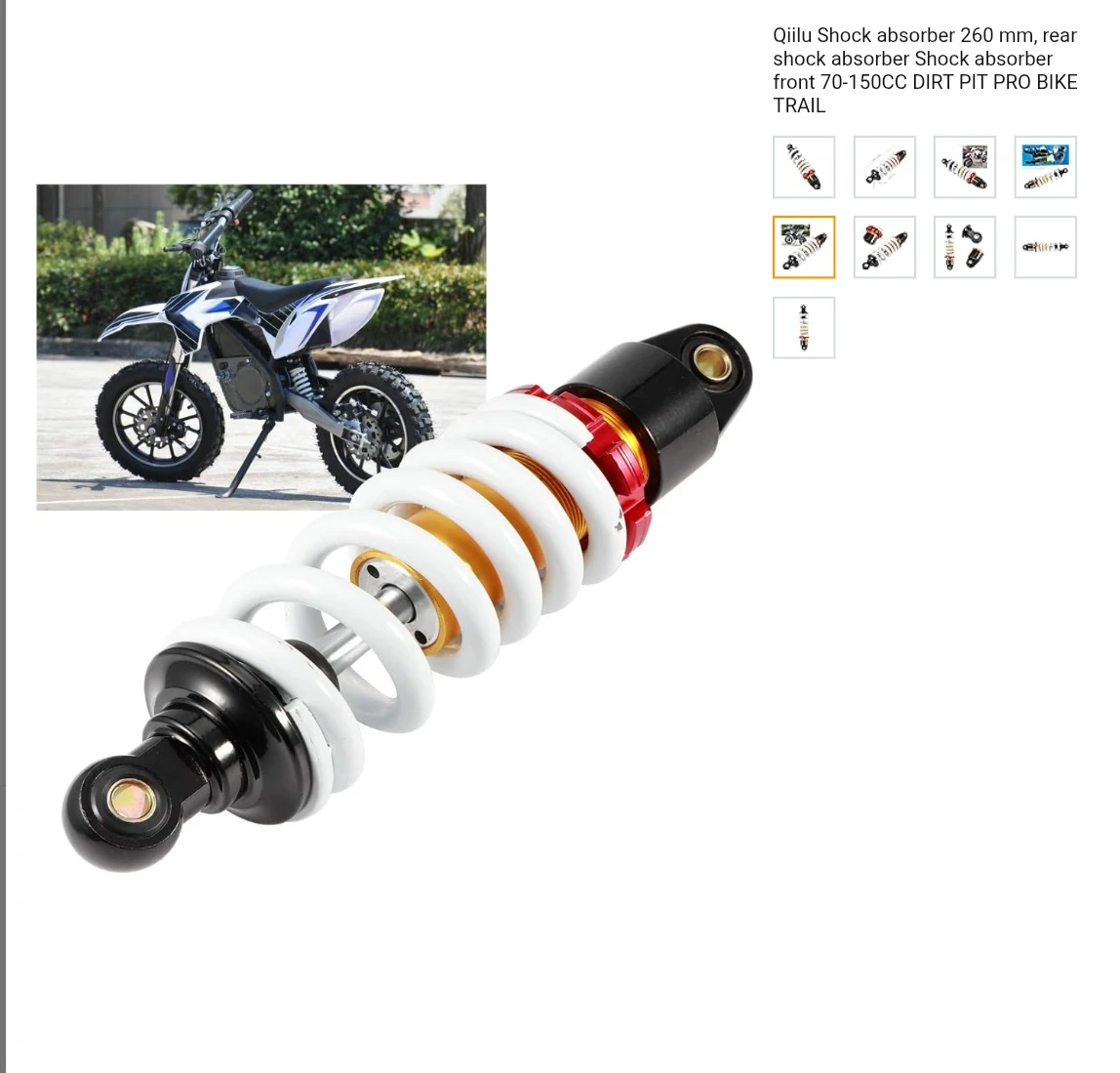 Motorcycle Rear Shock Absorber 260mm
