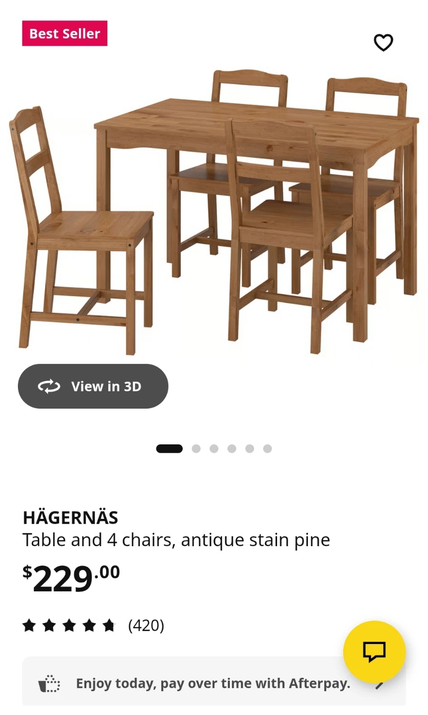 IKEA HÄGERNÄS Table and 4 Chairs - Antique Stain Pine - photo 2