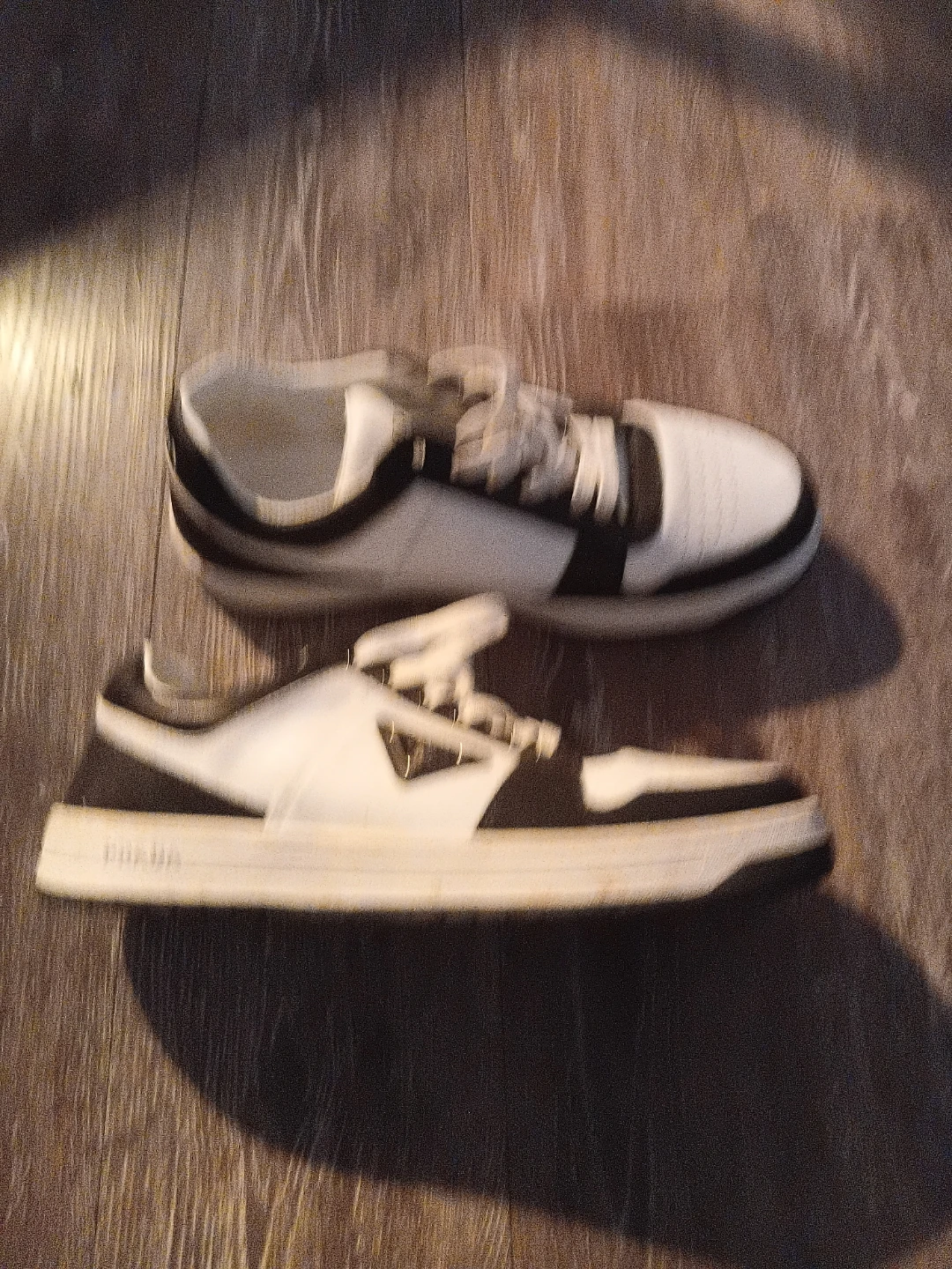PRADA MILANO White & Black Leather Sneakers - photo 3