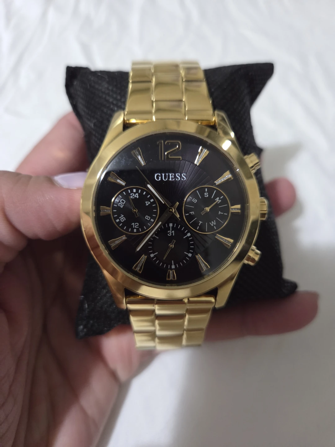 Gold and Black Guess Chronograph Watch - photo 2
