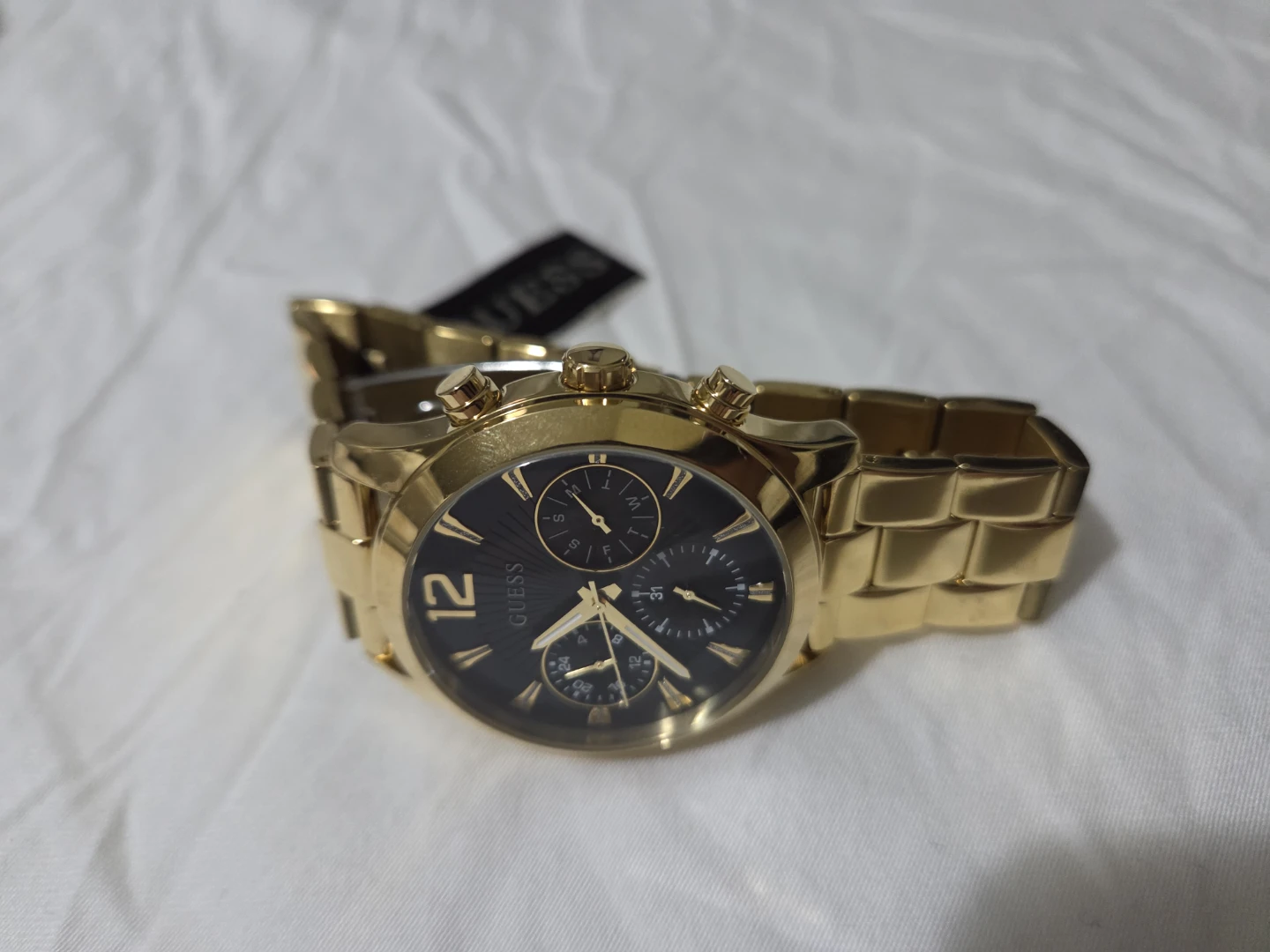 Gold and Black Guess Chronograph Watch - photo 3