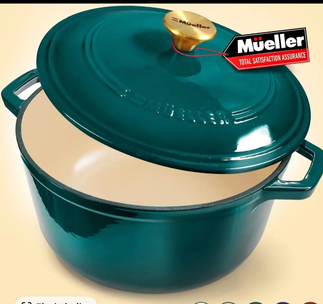 Mueller Enameled Cast Iron Dutch Oven Teal