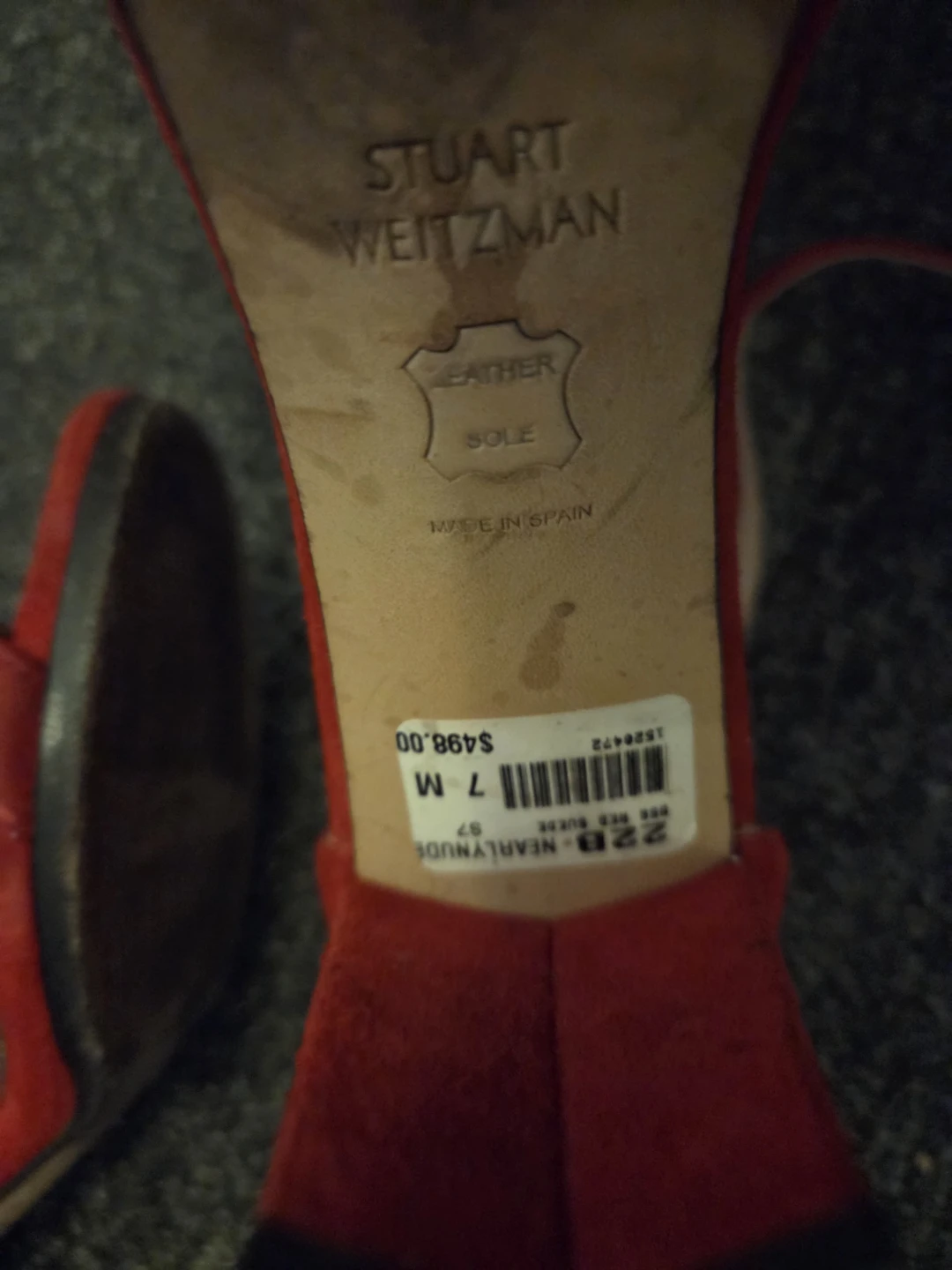 Stuart Weitzman Red Suede Heels Size 7 - photo 4