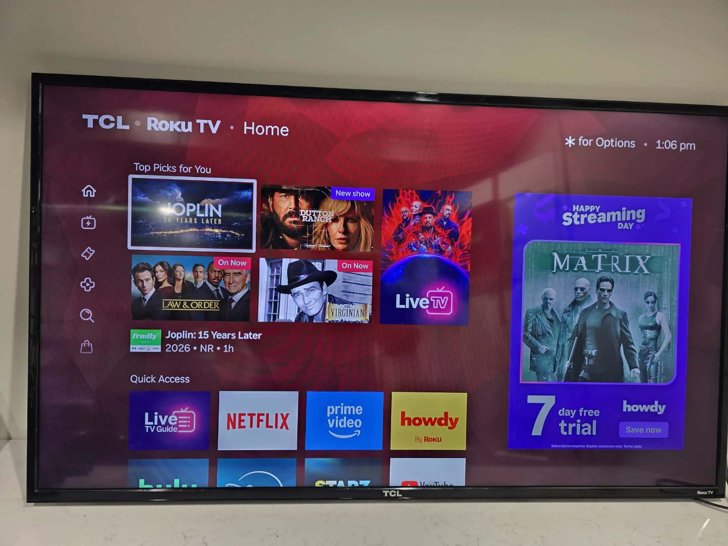 TCL 49 inch 4K UHD Roku Smart LED TV - photo 2