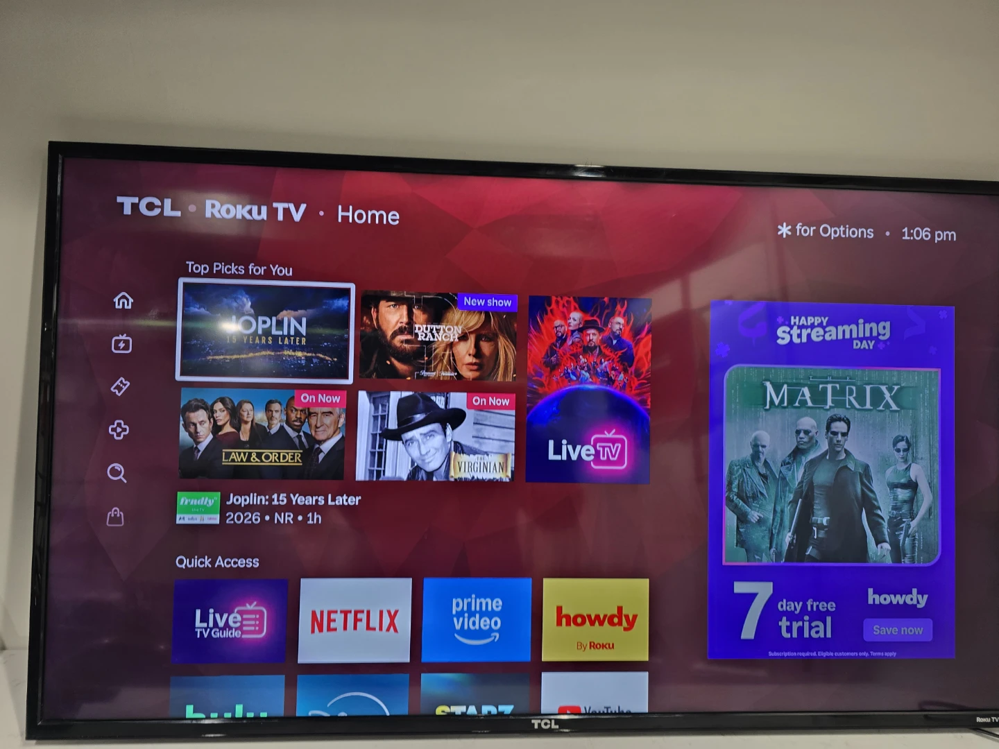 TCL 49 inch 4K UHD Roku Smart LED TV - photo 3