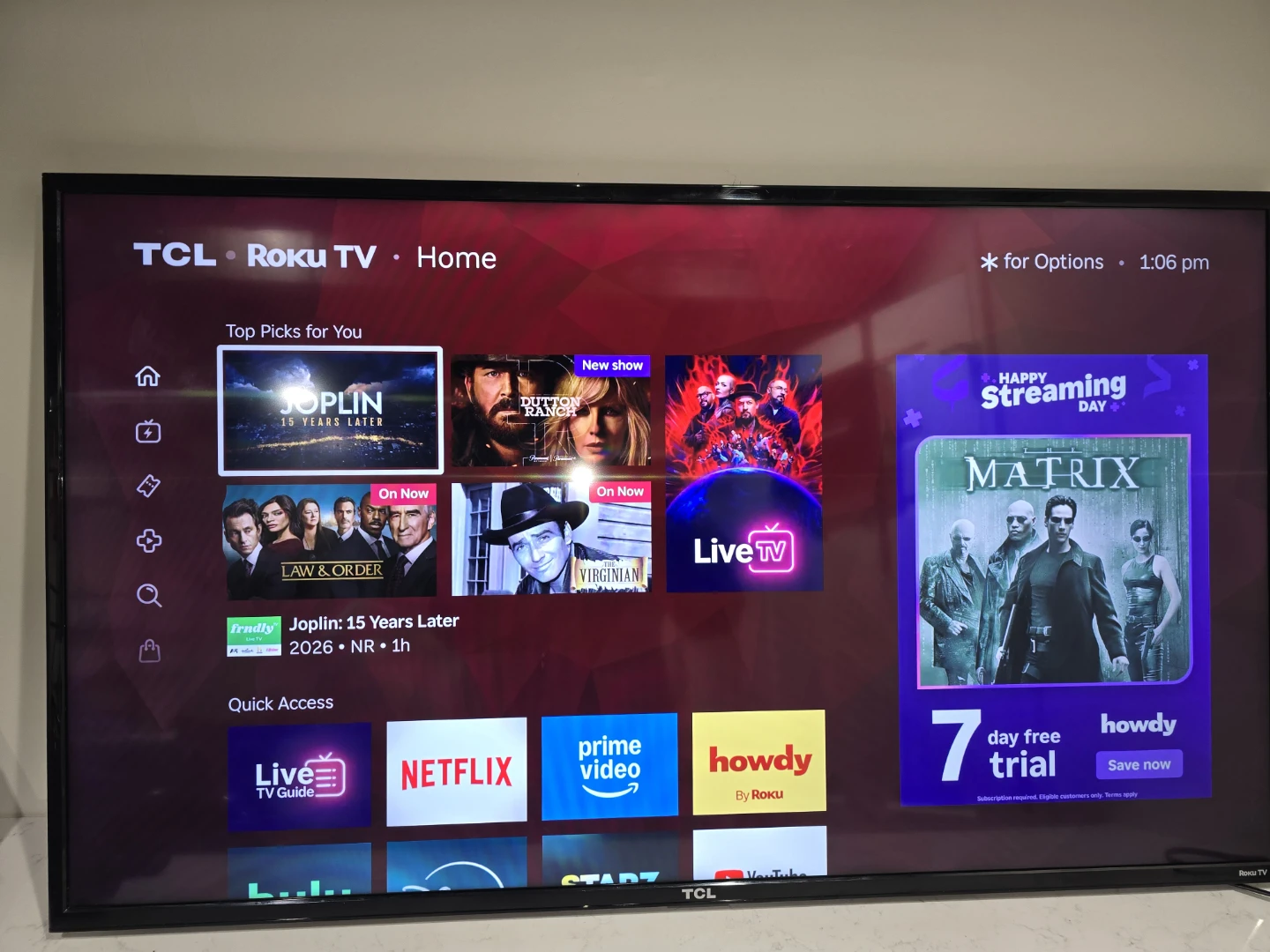 TCL 49 inch 4K UHD Roku Smart LED TV - photo 4