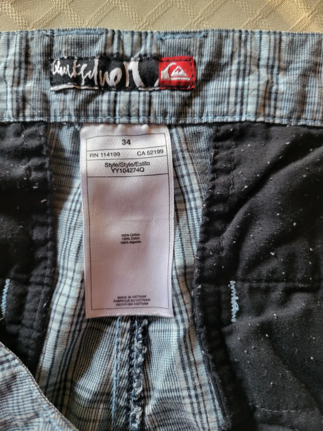 NEW Quiksilver Plaid Men's Shorts Size 34 - photo 2