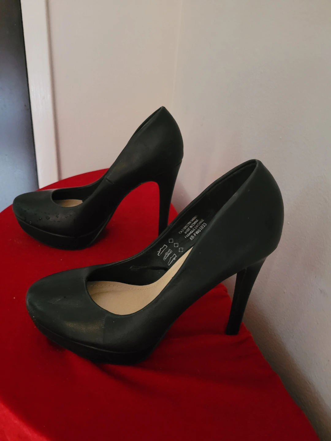 Ardene Black Faux Leather Platform Heels