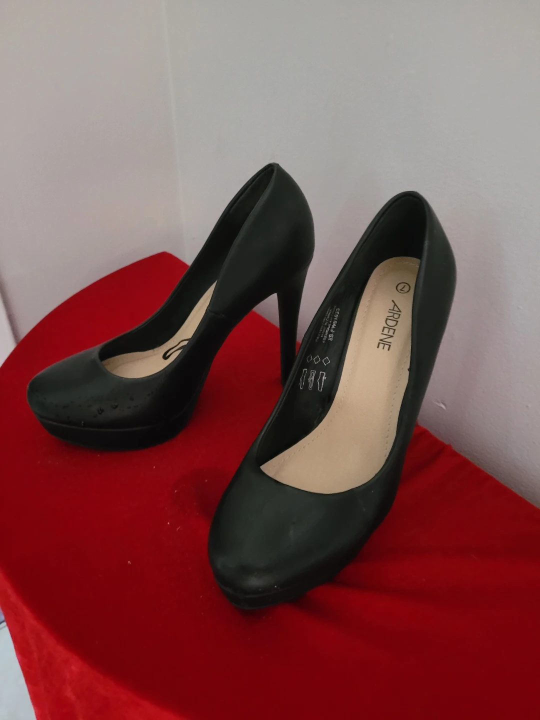 Ardene Black Faux Leather Platform Heels - photo 2