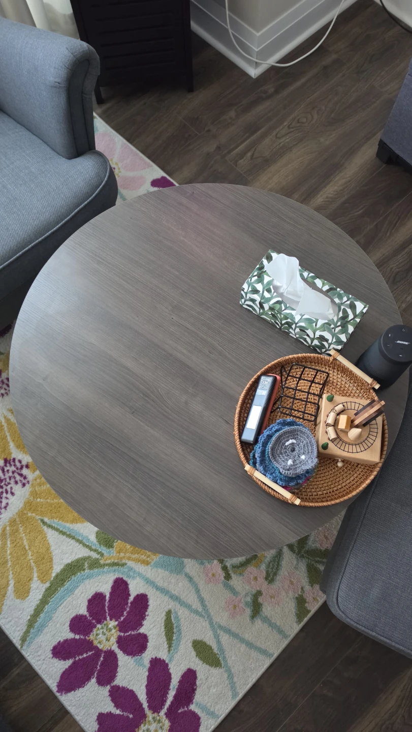 Tribesigns Round Coffee Table - Grey - photo 2