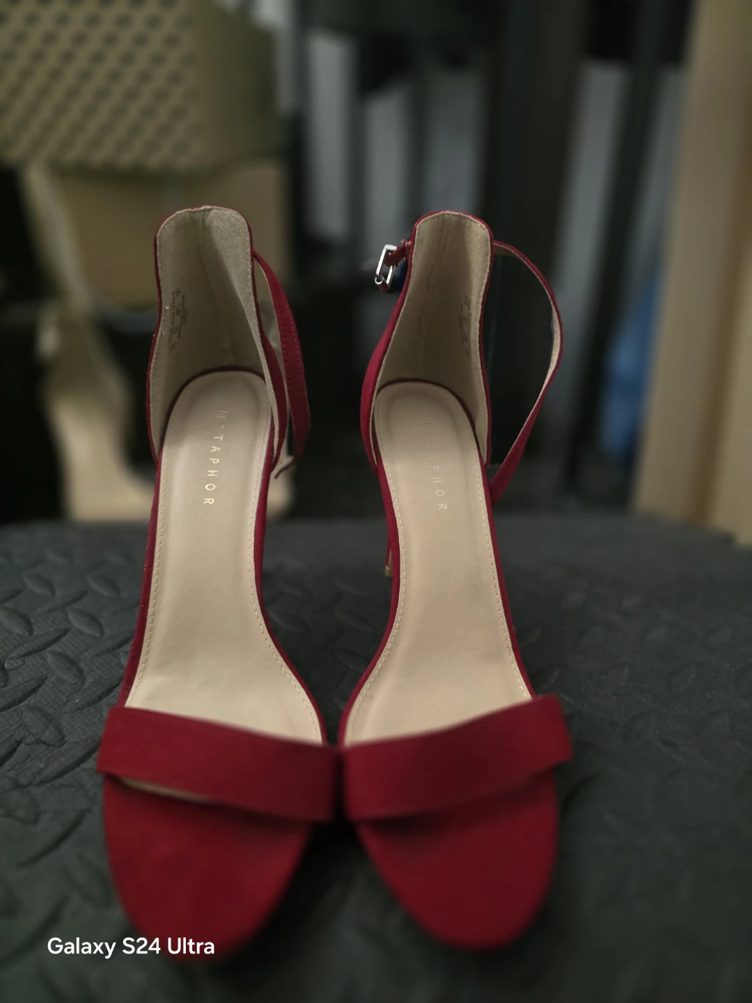 Metaphor Red Suede Heels - Size 9.5