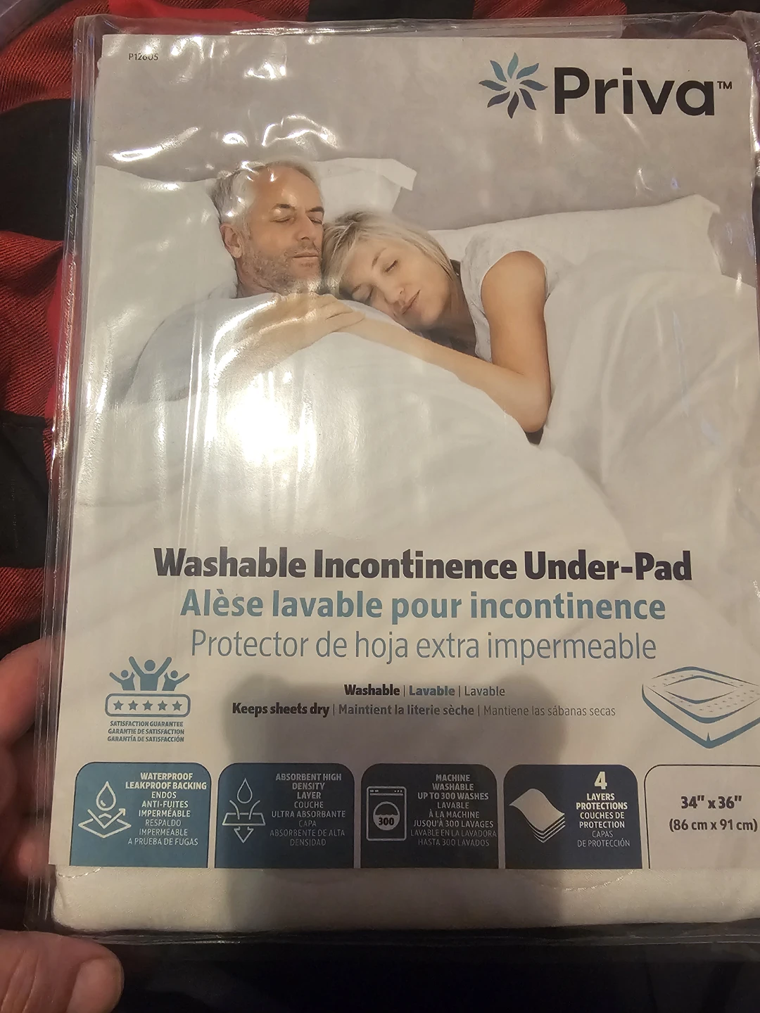 Priva Washable Incontinence Under-Pad 34" x 36" - photo 2