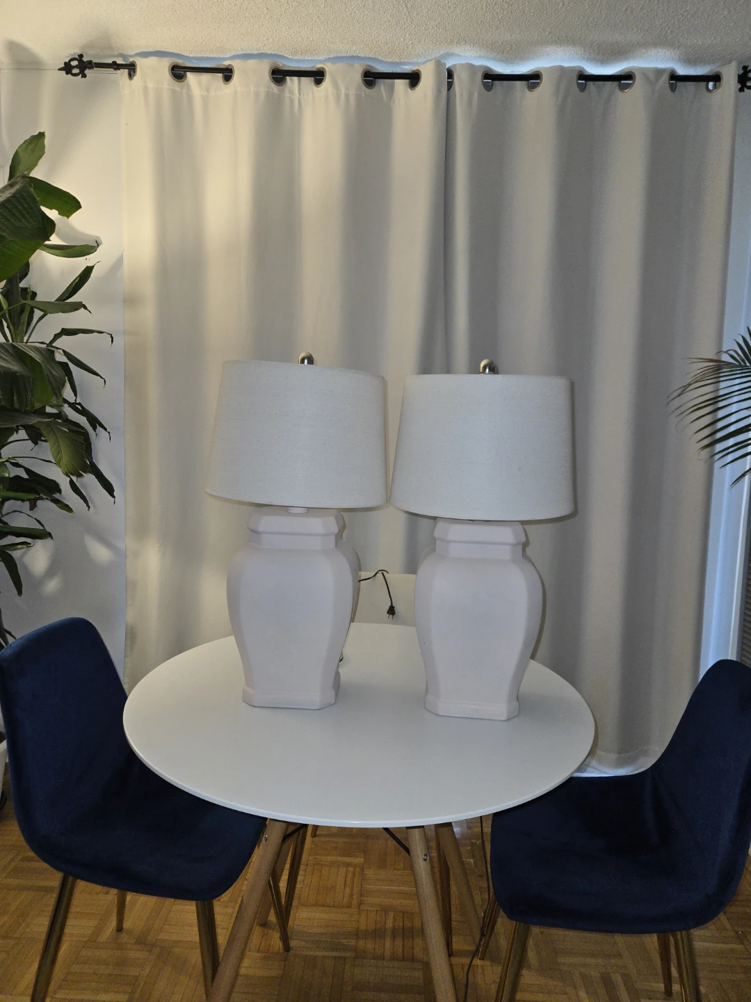 Pair of light pink ginger jar table lamps - photo 3
