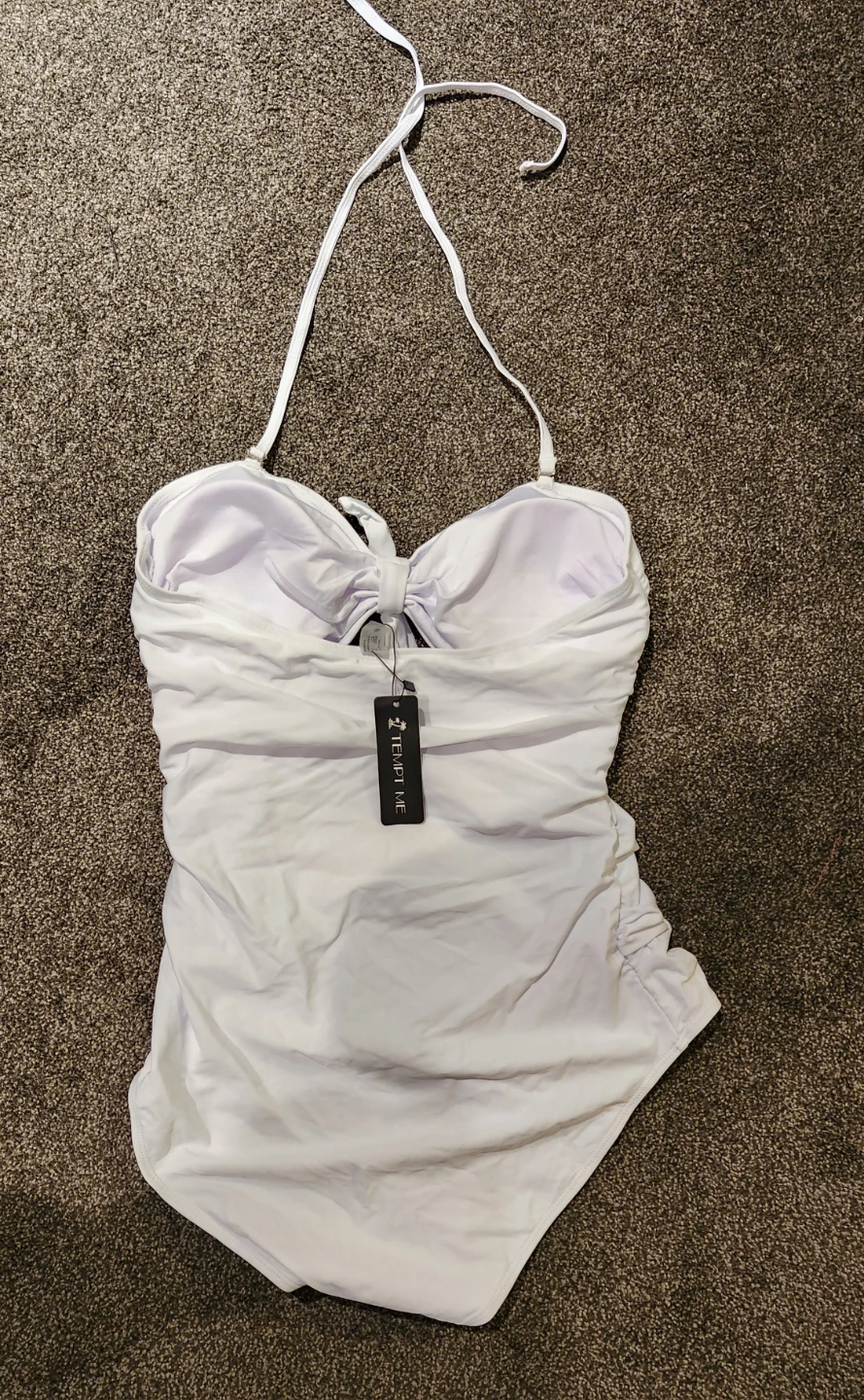 Tempt Me White Halter One-Piece Swimsuit - photo 2