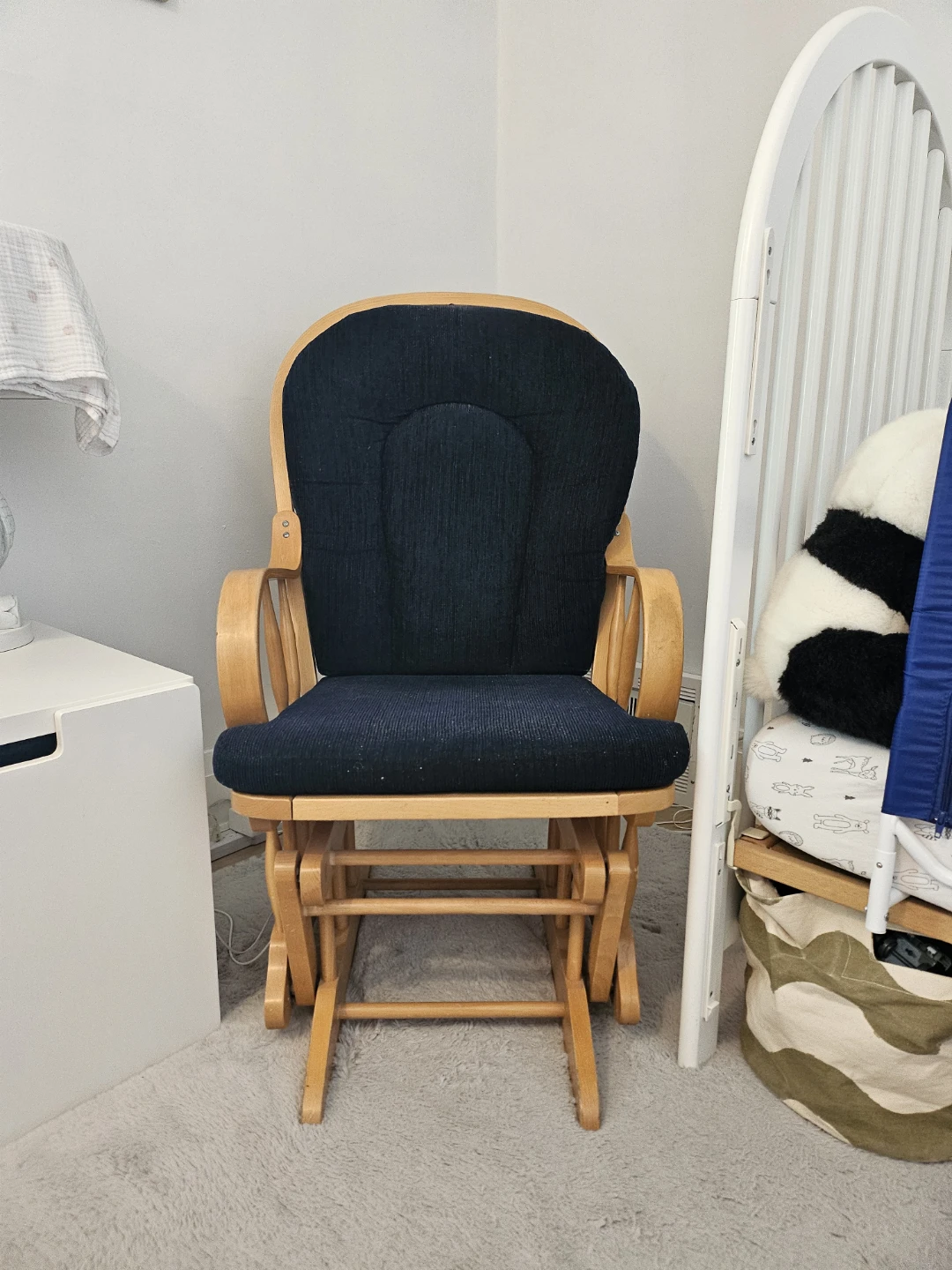 Navy Blue Glider Rocking Chair