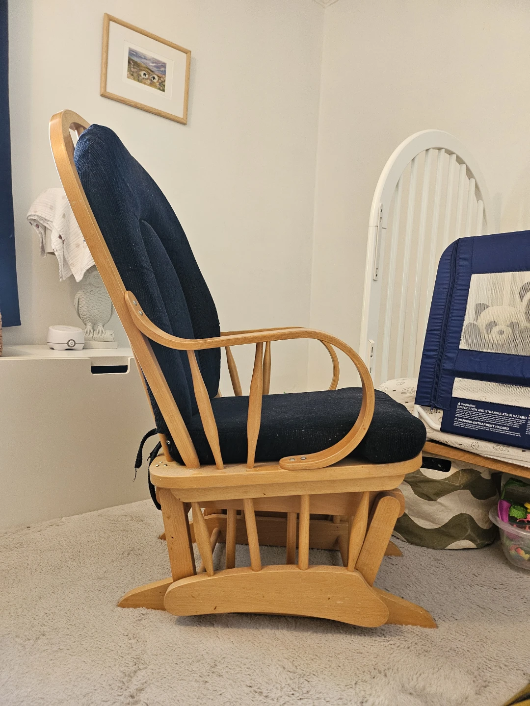 Navy Blue Glider Rocking Chair - photo 2