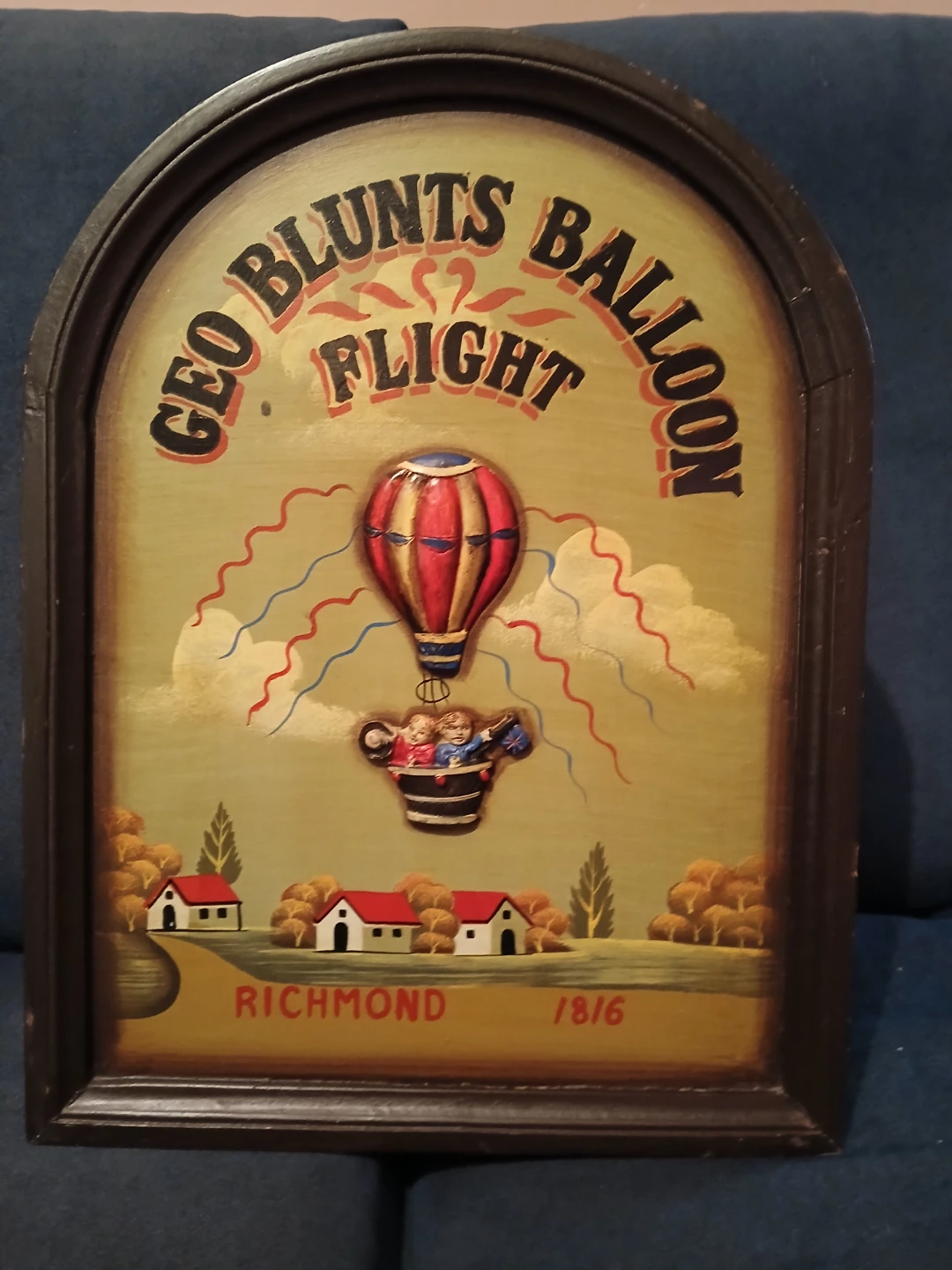 GEO BLUNTS BALLOON FLIGHT Richmond 1816 Decorative Plaque