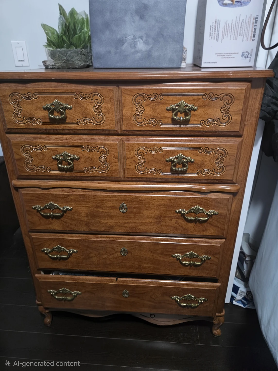 Vintage Wooden Dresser with Mirror - photo 2
