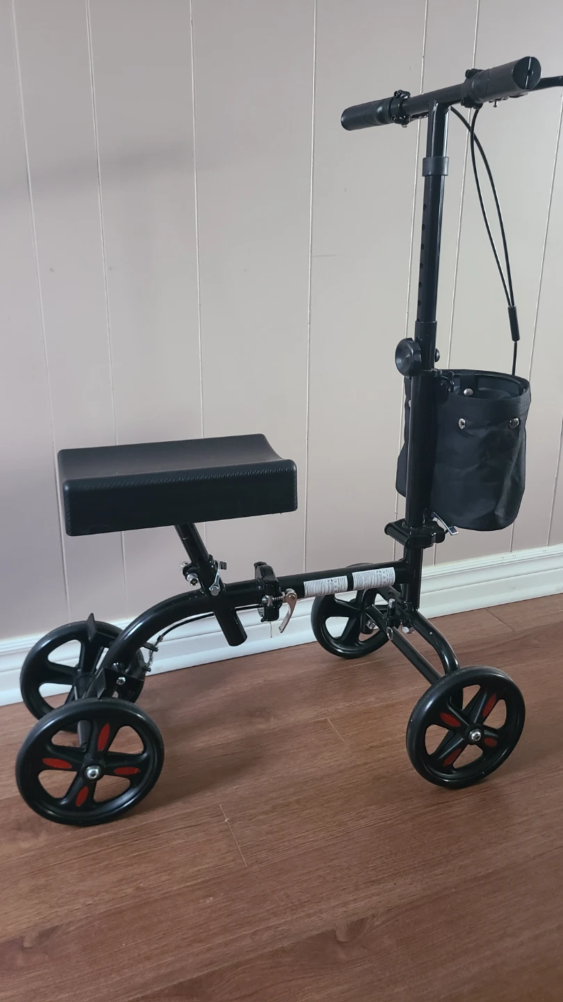 Black 4-Wheel Knee Scooter with Basket