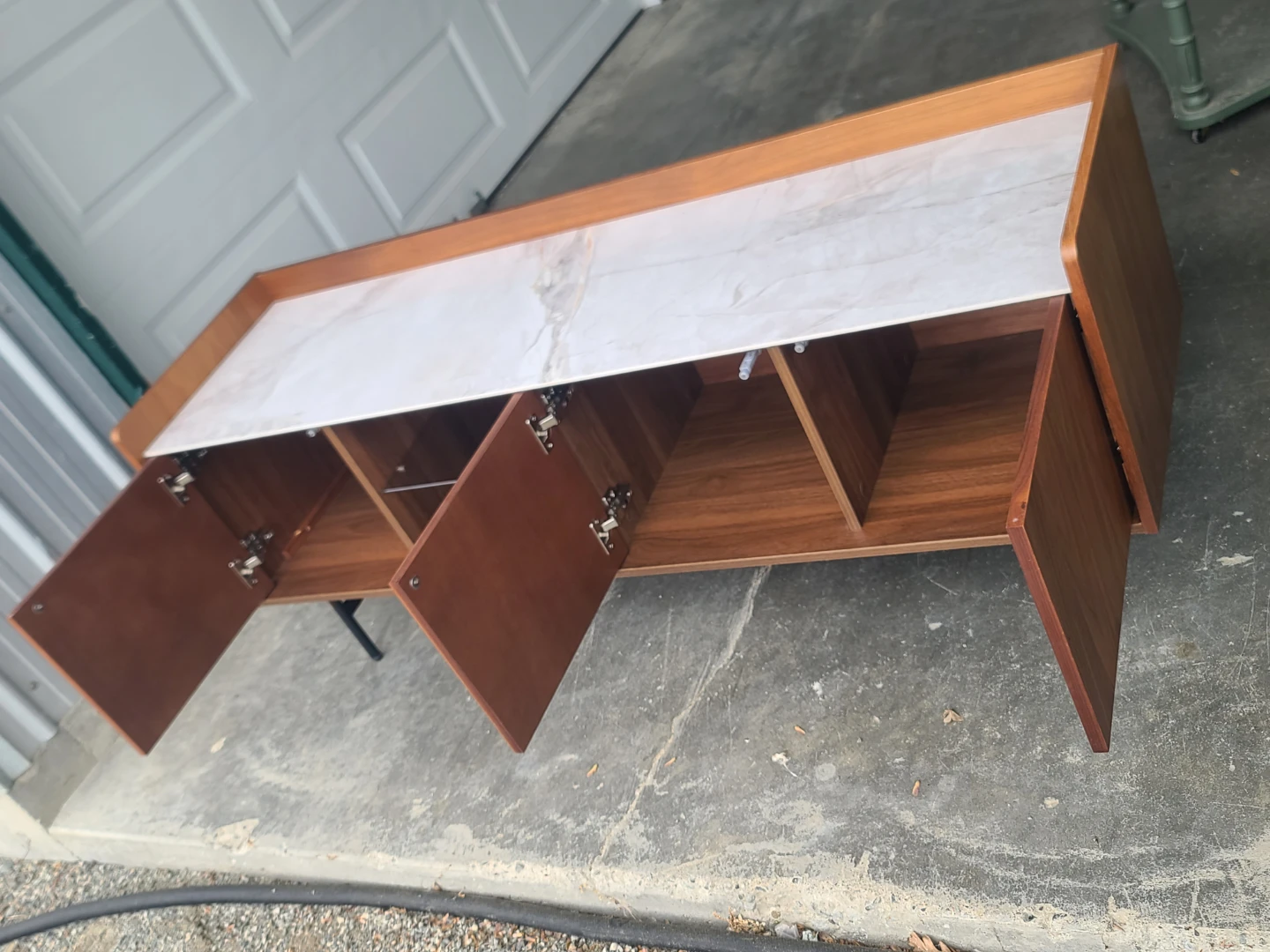 Structube Walnut & Marble Media Console - photo 2
