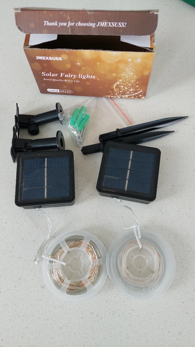 JMEXSUSS Solar Fairy Lights - 2 Pack, 100 LED