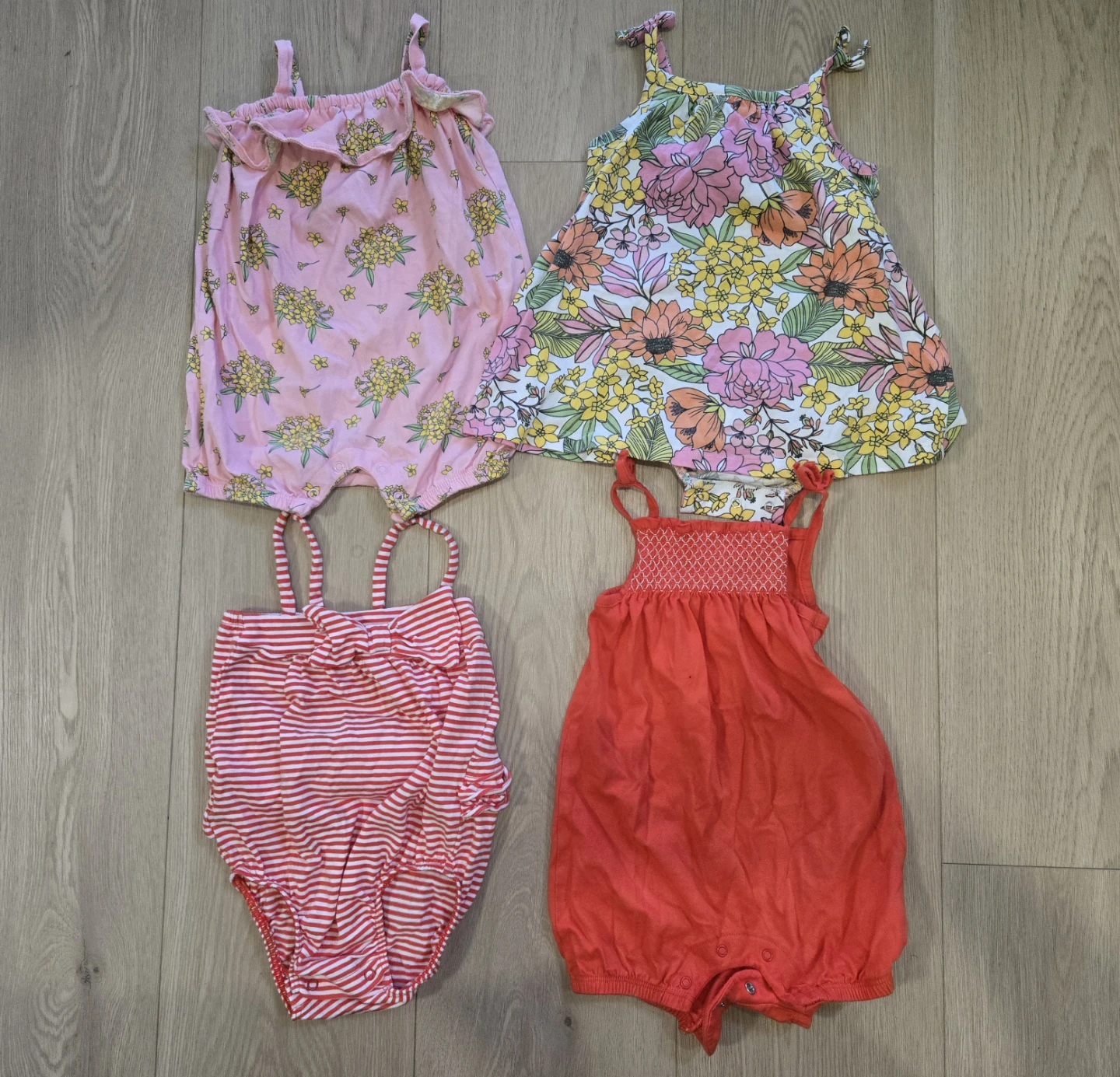 6-9m Baby Girls Summer Rompers (x4)
