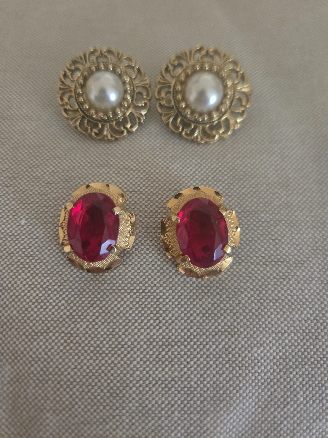 2 Pair Vintage Clip Earrings circa 1980's