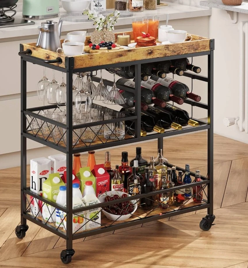 Rustic Brown Bar Cart