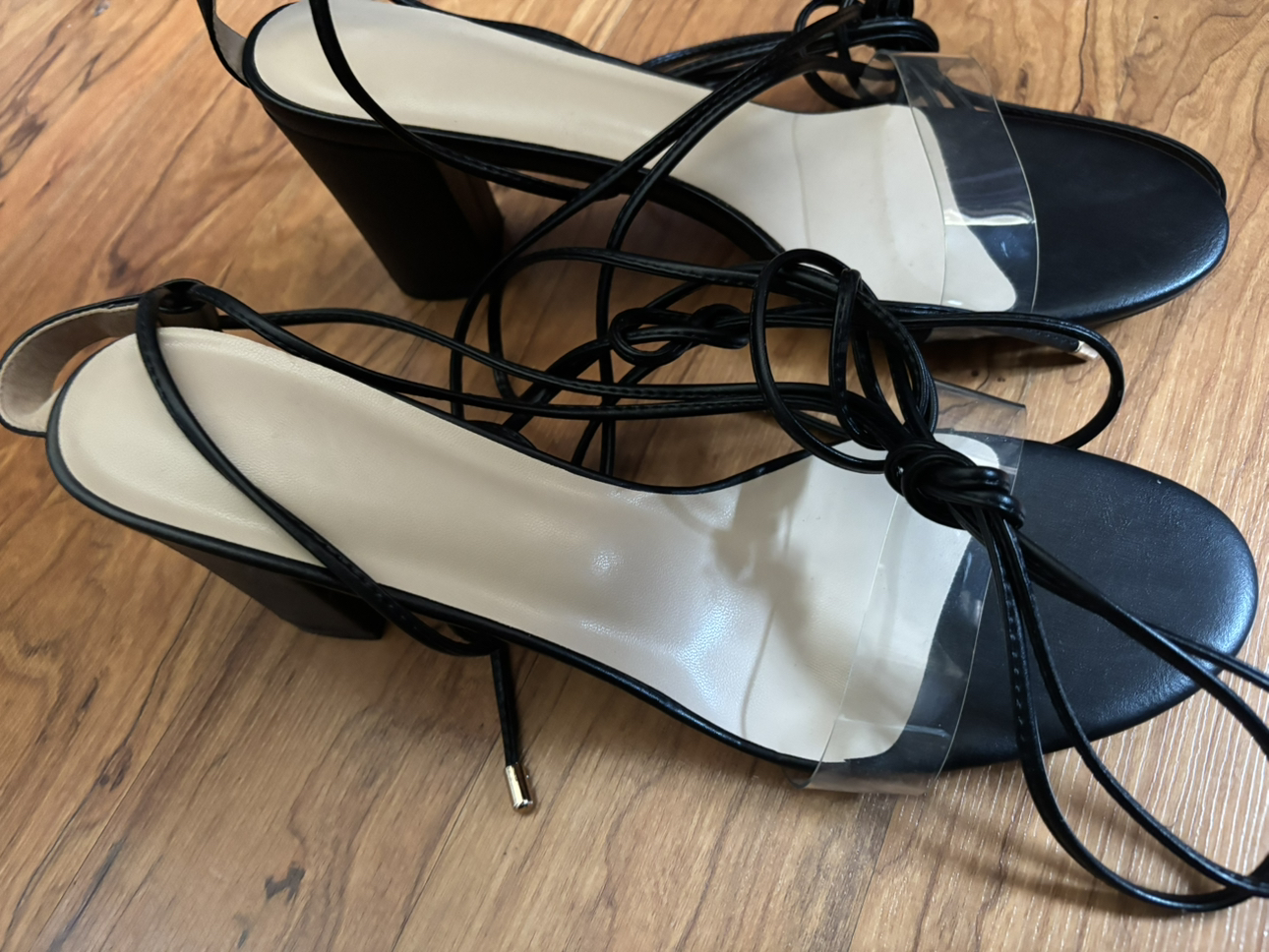 Size 14 US - Clear Band Gladiator Strappy Heeled Sandals - photo 2