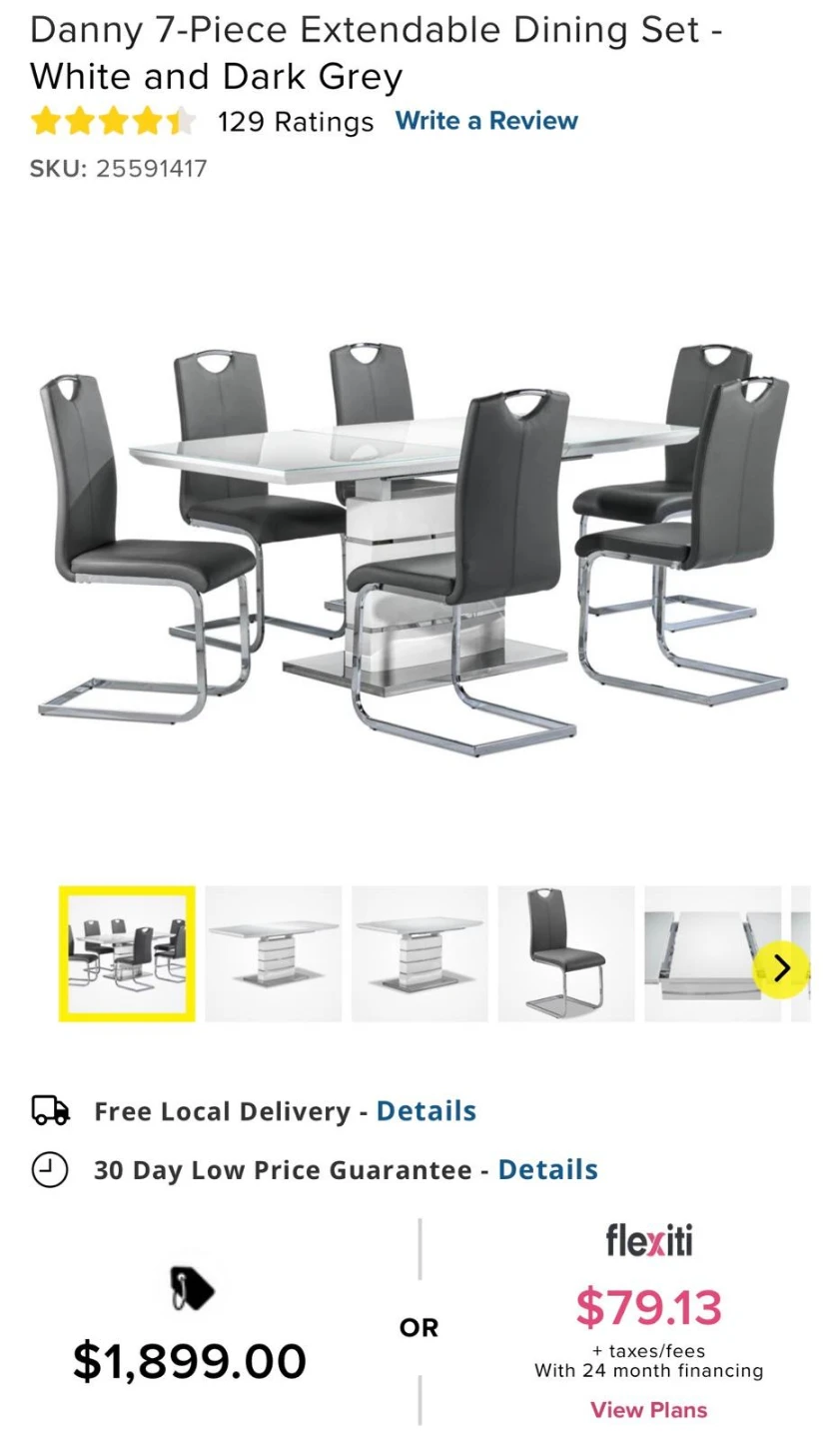 Danny 7-Piece Extendable Dining Set