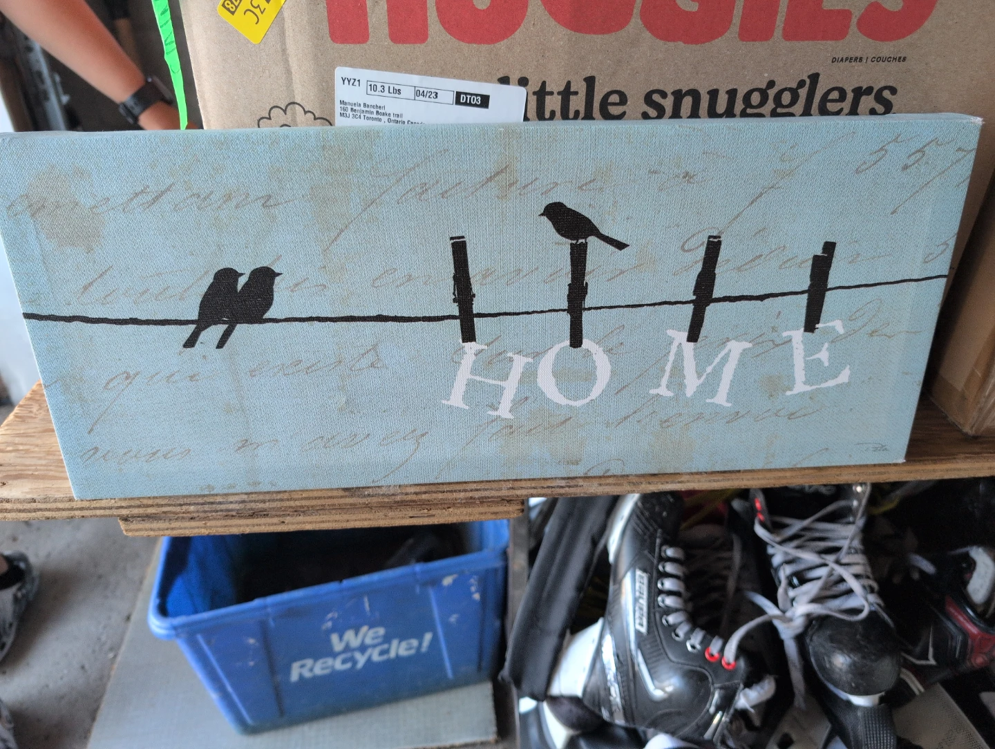 Decorative 'Home' Sign with Birds